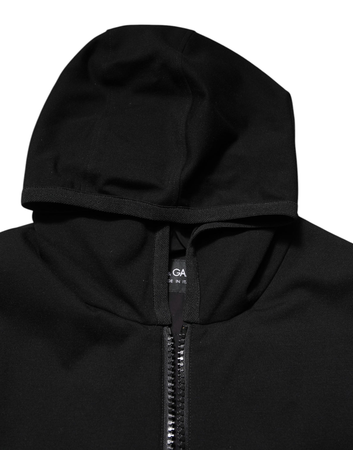 Dolce & Gabbana Black Sleeveless Hooded Logo Plaque Men's Jacket (Pre-Owned)