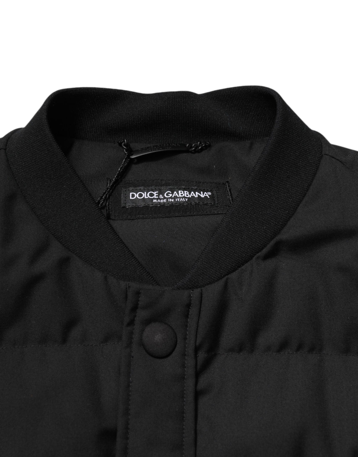 Dolce & Gabbana Black Sleeveless Parka Logo Plaque Men's Jacket