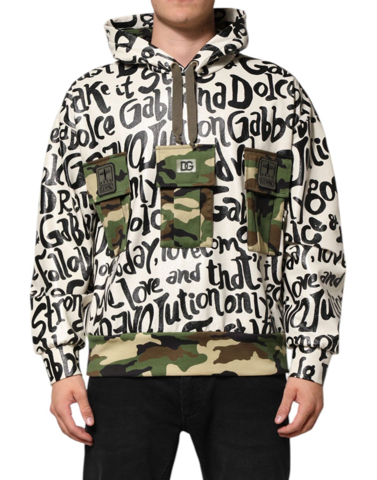 Dolce & Gabbana Multicolor Hooded DGMania Sweatshirt Men's Sweater
