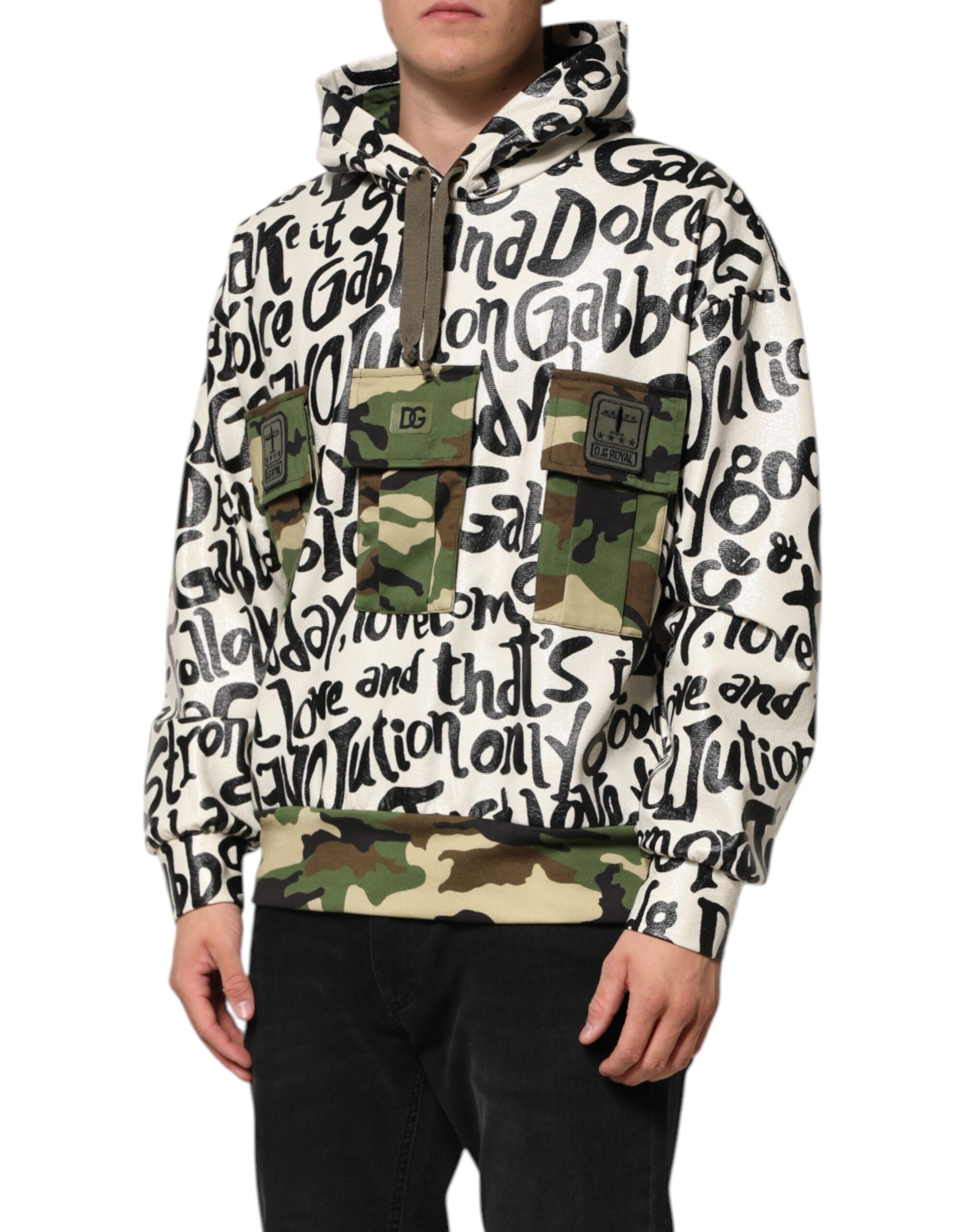 Dolce & Gabbana Multicolor Hooded DGMania Sweatshirt Men's Sweater