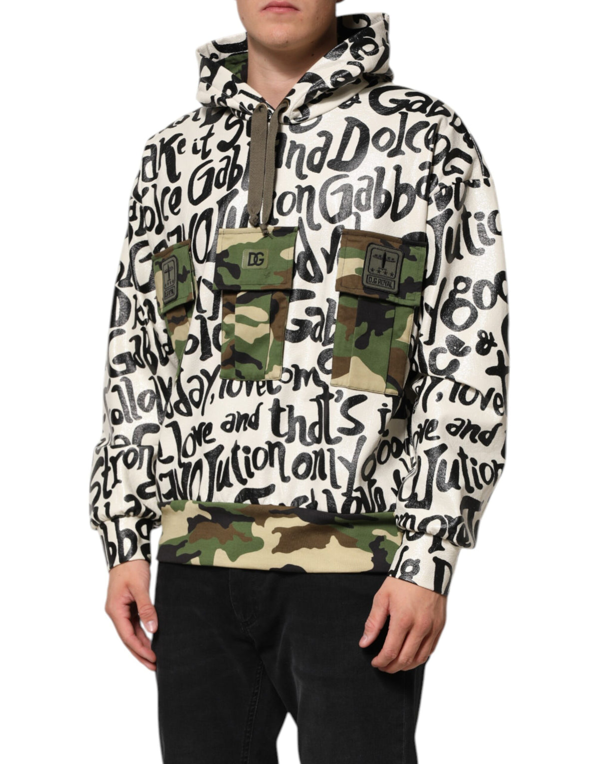 Dolce & Gabbana Multicolor Hooded DGMania Sweatshirt Men's Sweater