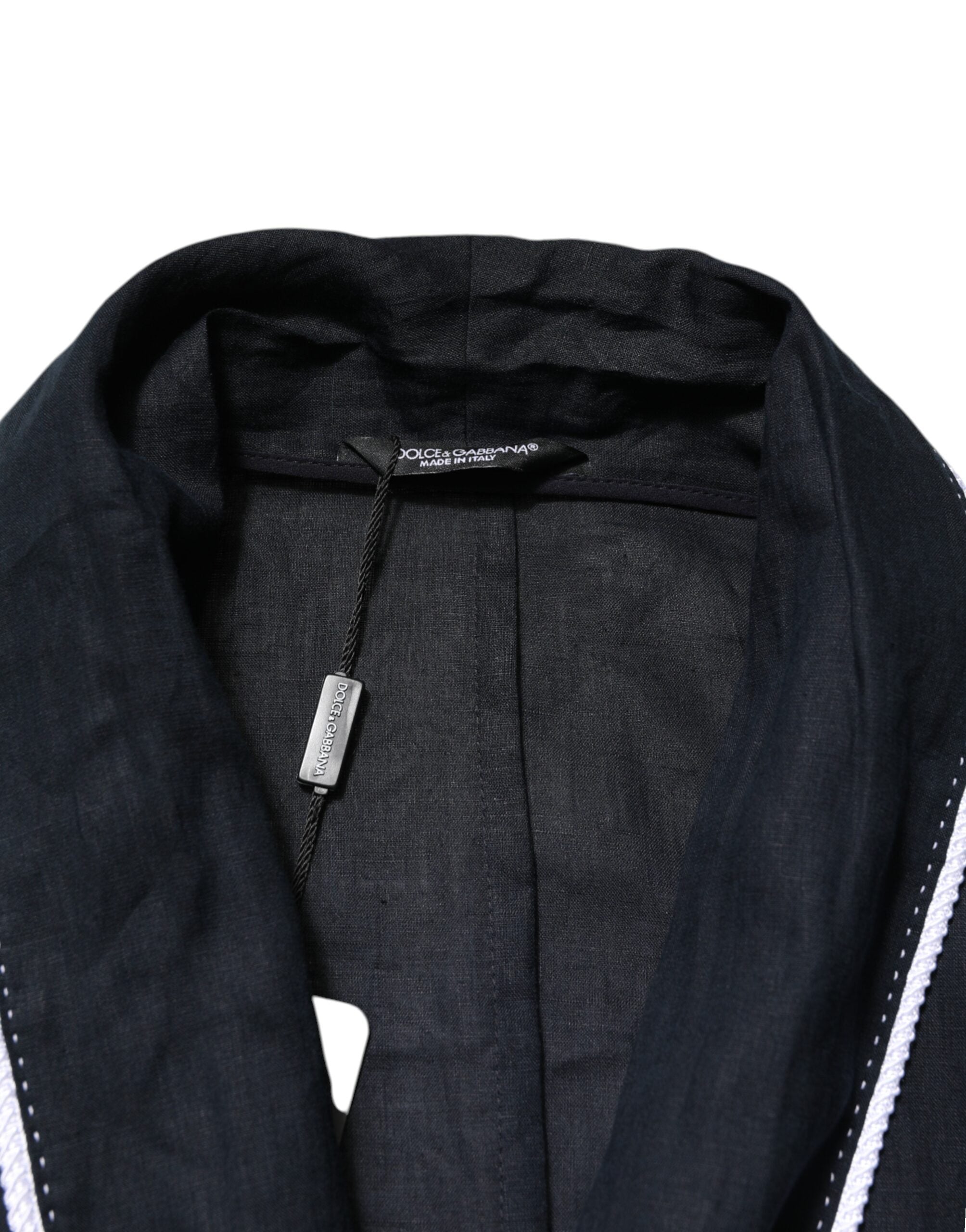 Dolce & Gabbana Dark Blue DG Embroidery Jacket Robe Men's Blazer