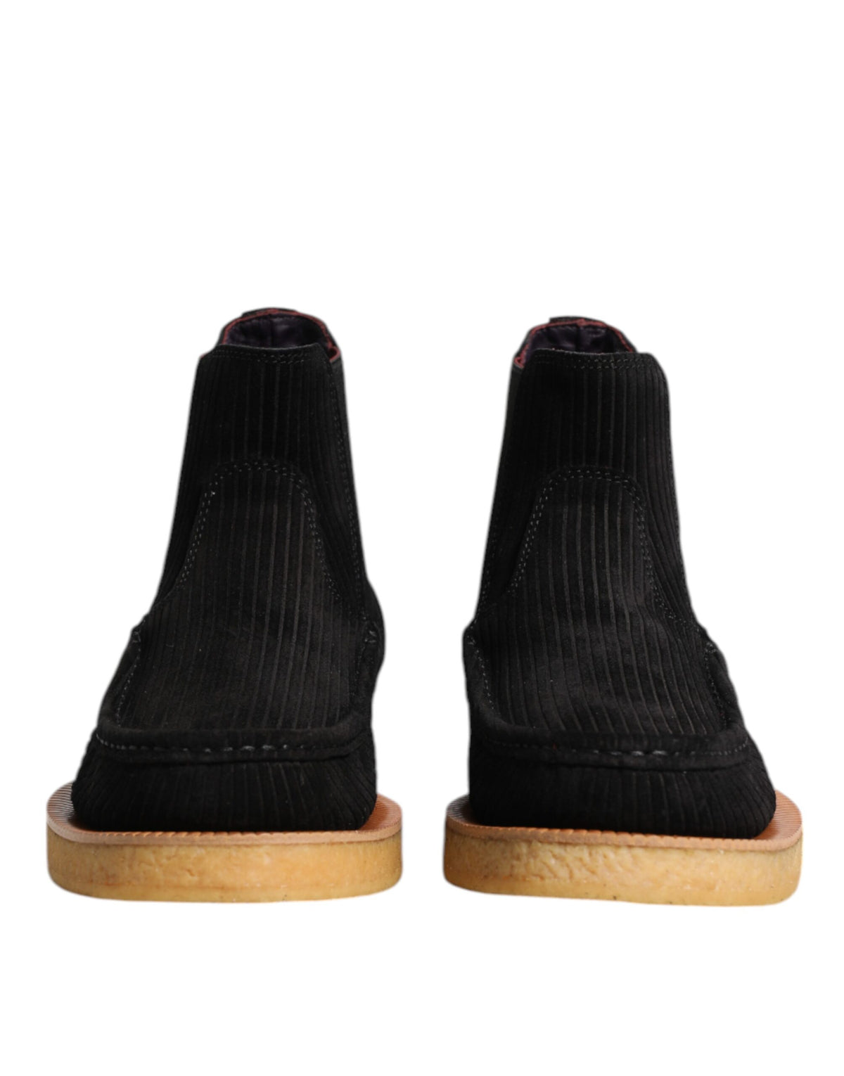 Dolce & Gabbana Black Calf Suede Slip On Ankle Boots Men's Shoes