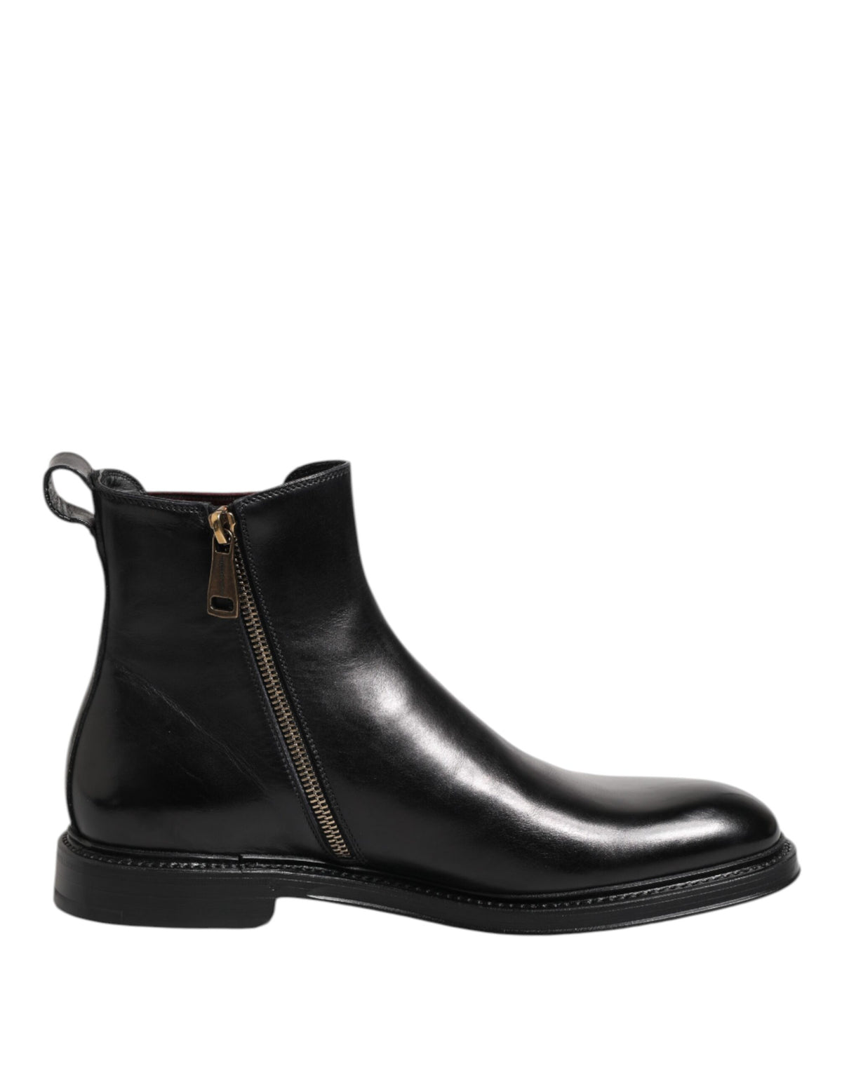 Men\'s Black Leather Mid-Calf Boots Men main image 3