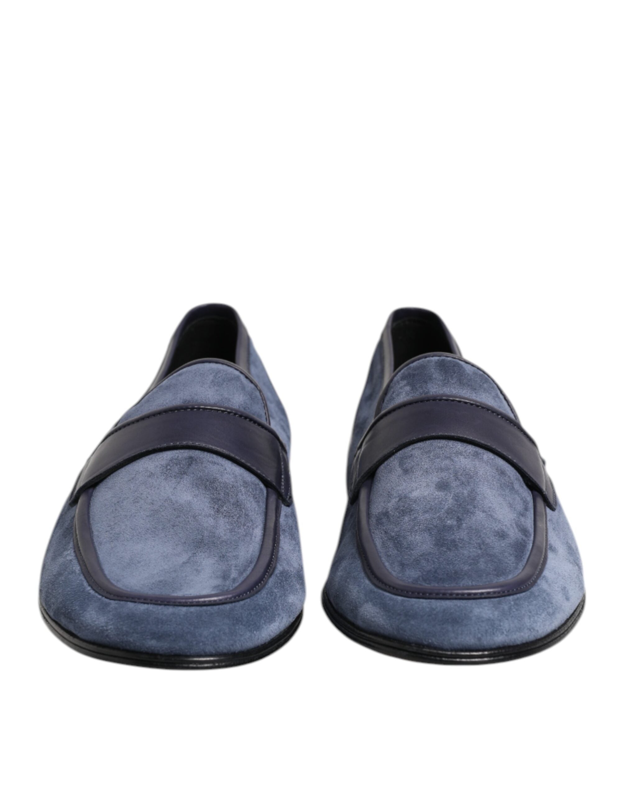Dolce & Gabbana Blue Suede Leather Loafers Moccasin Men's Shoes