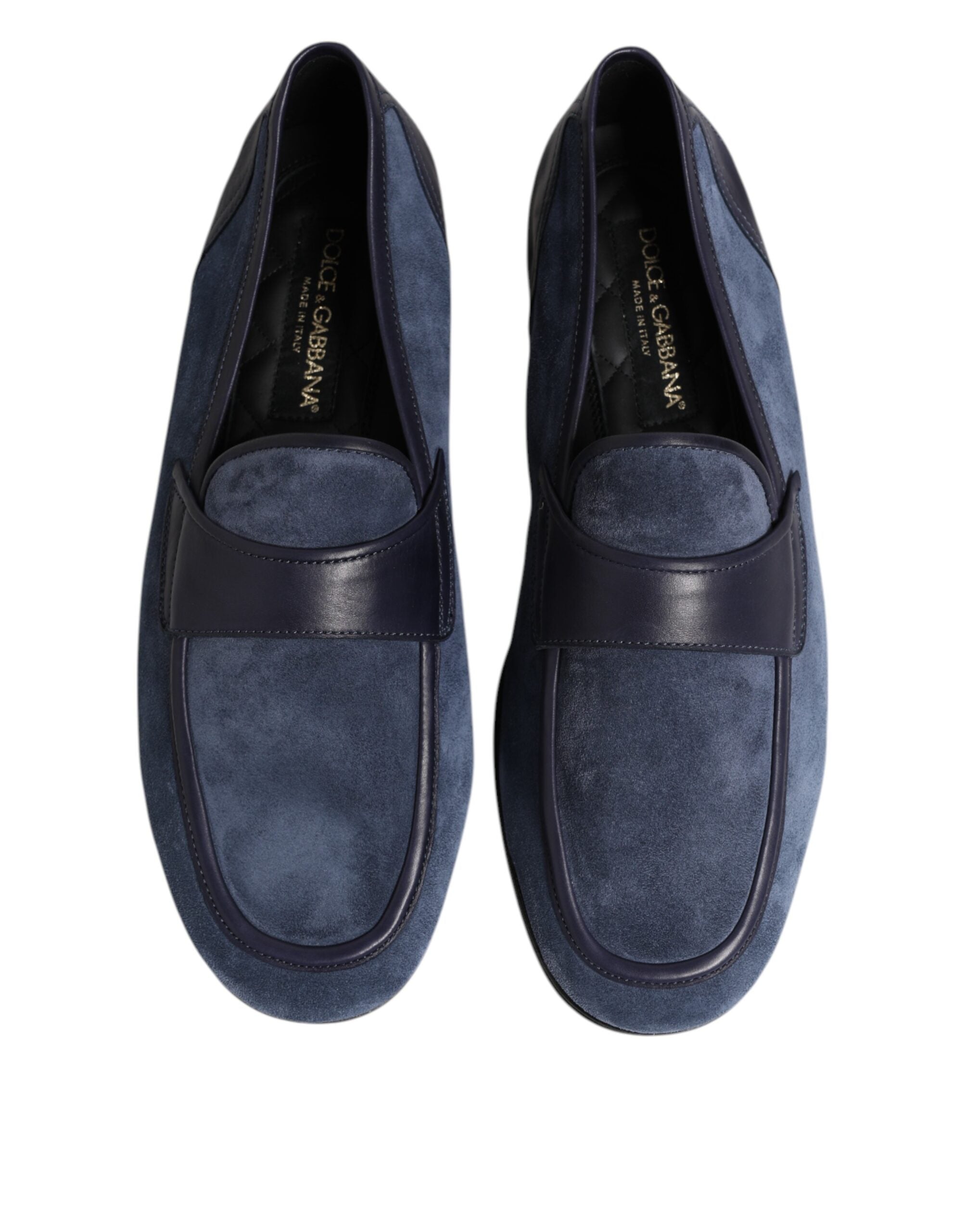 Dolce & Gabbana Blue Suede Leather Loafers Moccasin Men's Shoes