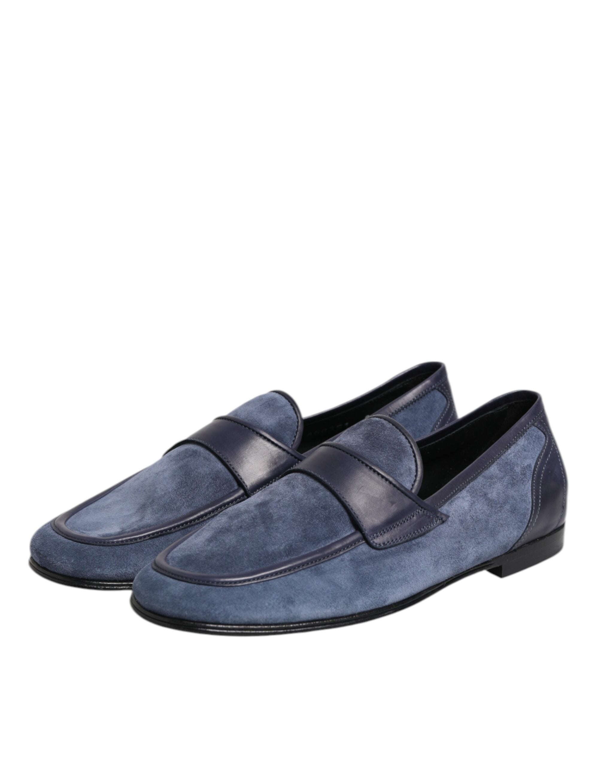 Dolce & Gabbana Blue Suede Leather Loafers Moccasin Men's Shoes