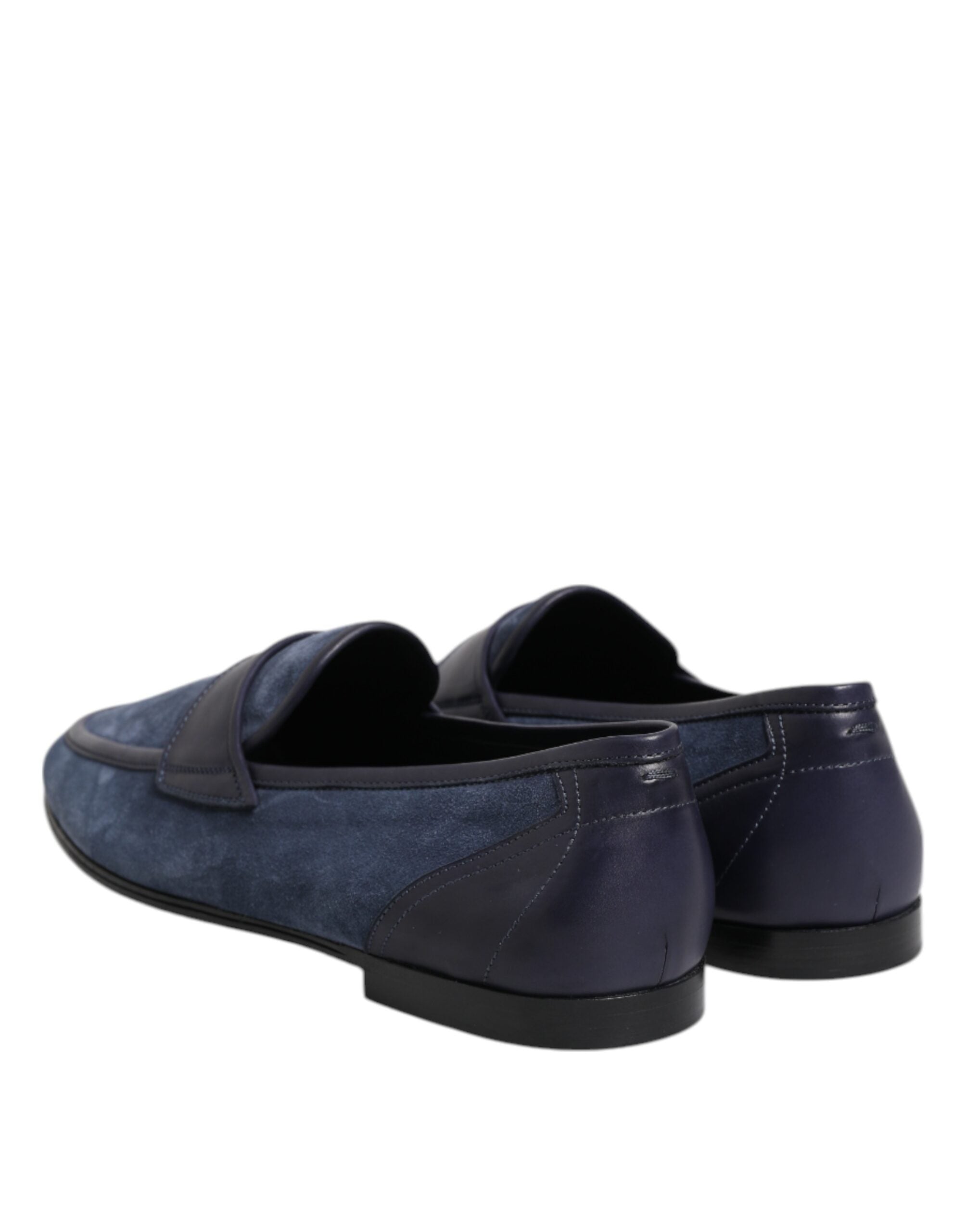 Dolce & Gabbana Blue Suede Leather Loafers Moccasin Men's Shoes