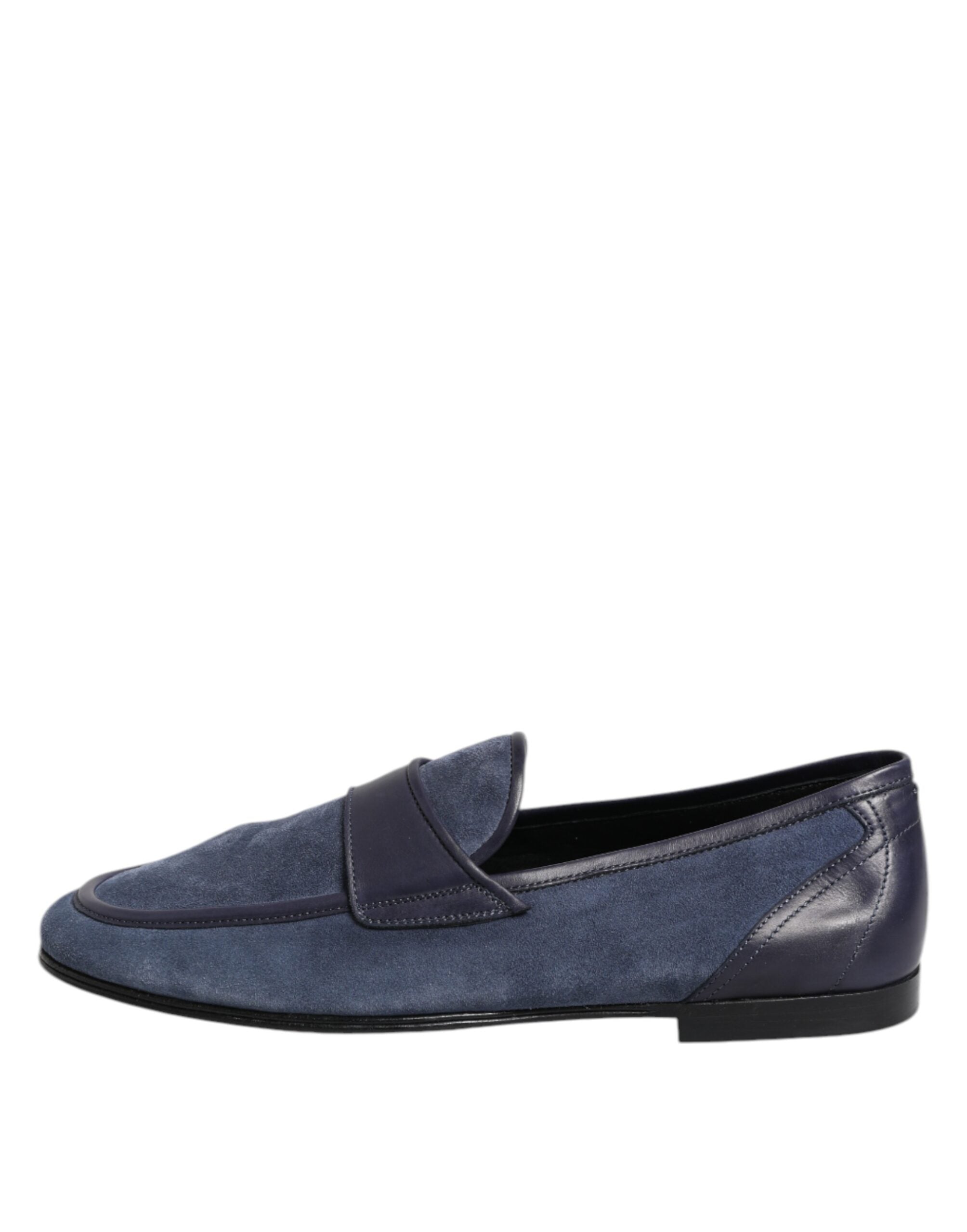 Dolce & Gabbana Blue Suede Leather Loafers Moccasin Men's Shoes