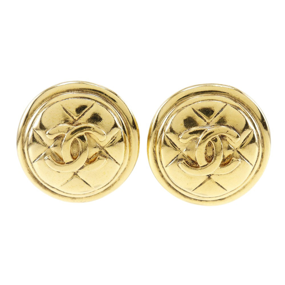 Chanel Matelassé Gold Gold Plated Earring Jewelry (Pre-Owned)