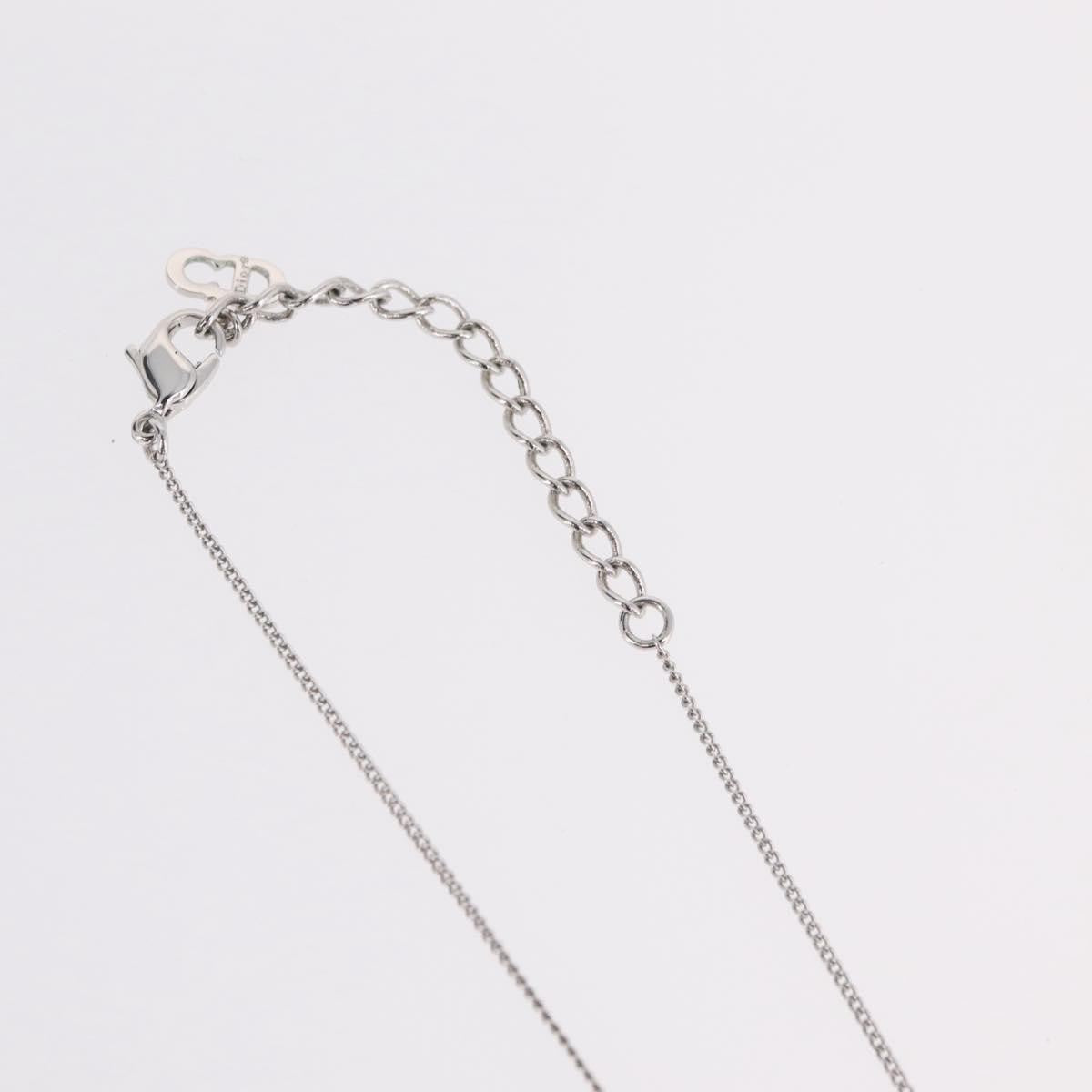 Christian Dior Vintage Logo Pendant Metal Silver Metal Necklace Jewelry (Pre-Owned)