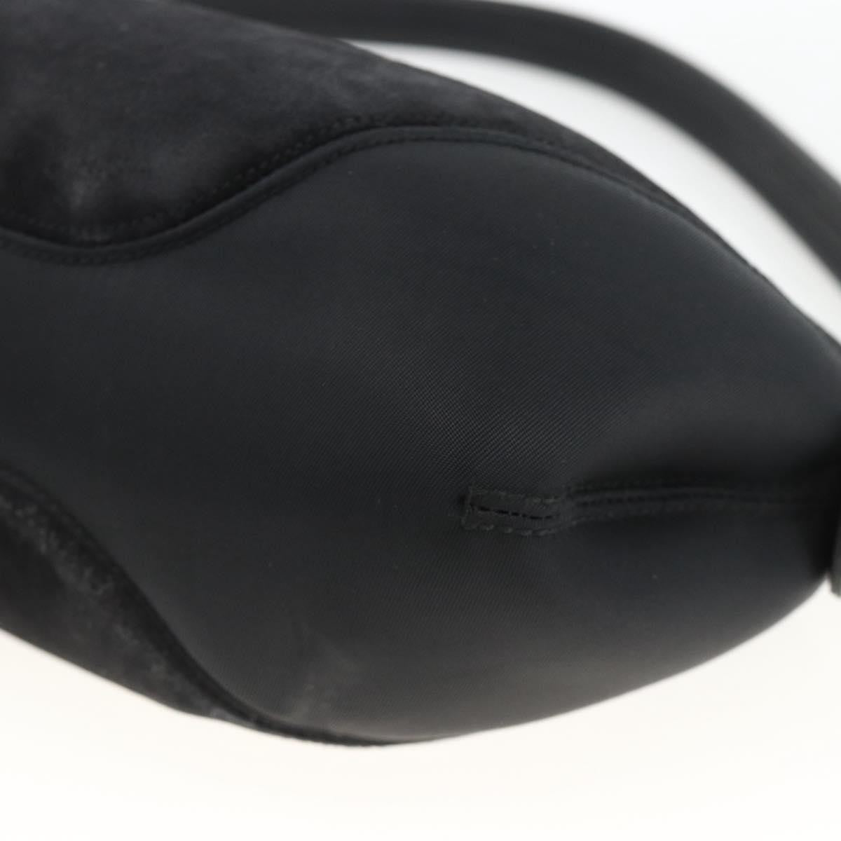 Salvatore Ferragamo Gancini Suede Black Suede Shoulder Bag Bag (Pre-Owned)