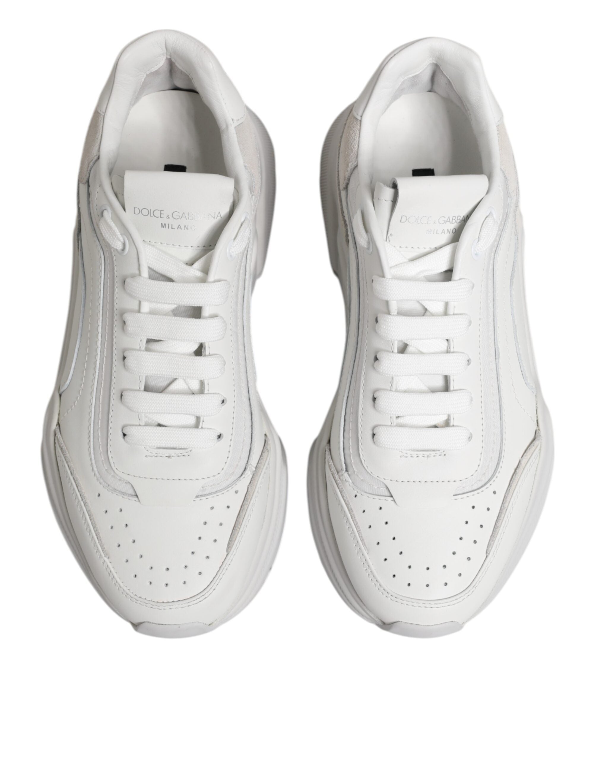 Dolce & Gabbana White Leather Daymaster Low Top Sneakers Men's Shoes (Pre-Owned)