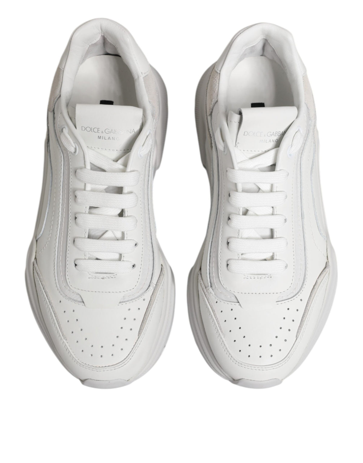 Dolce & Gabbana White Leather Daymaster Low Top Sneakers Men's Shoes (Pre-Owned)