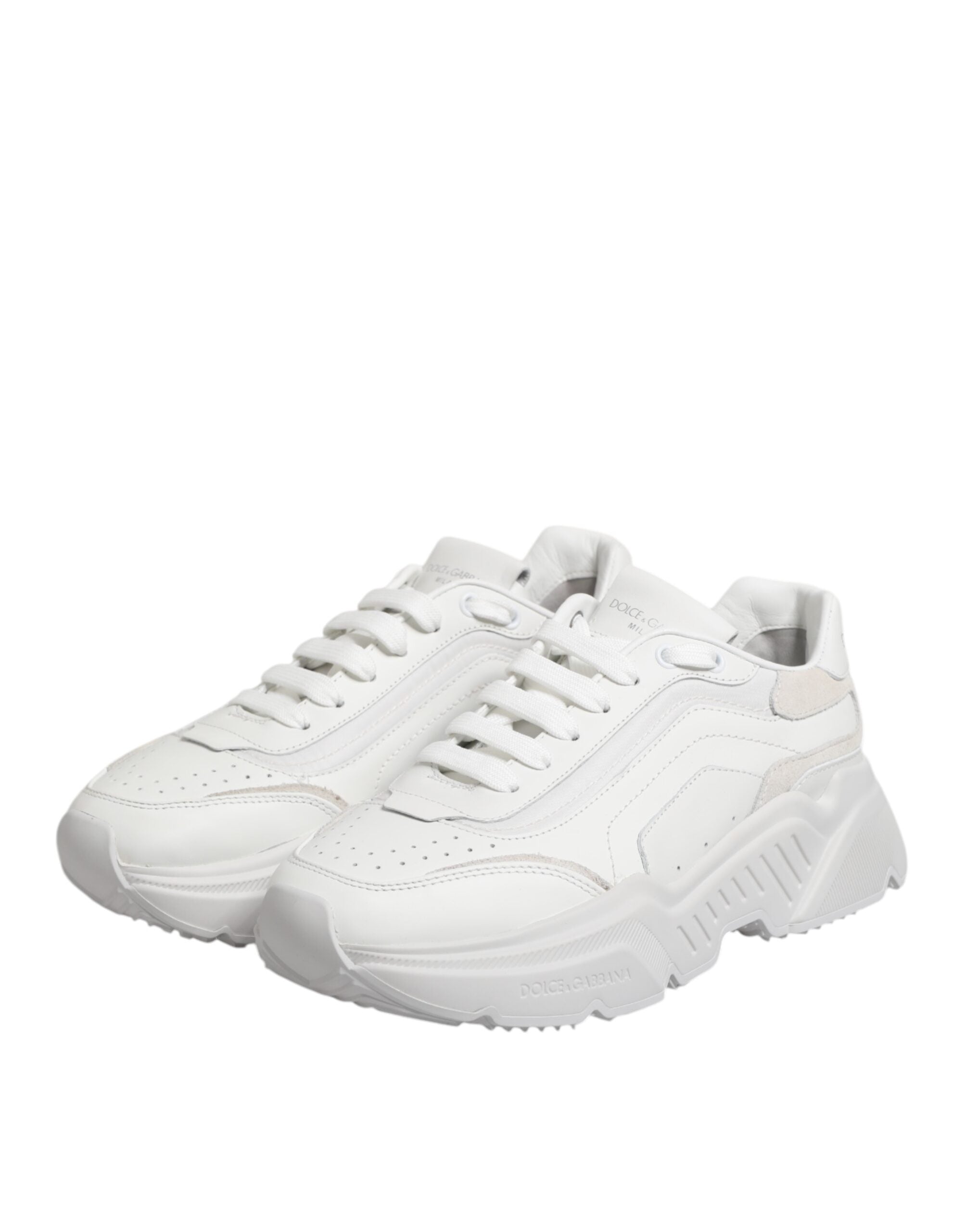 Dolce & Gabbana White Leather Daymaster Low Top Sneakers Men's Shoes (Pre-Owned)