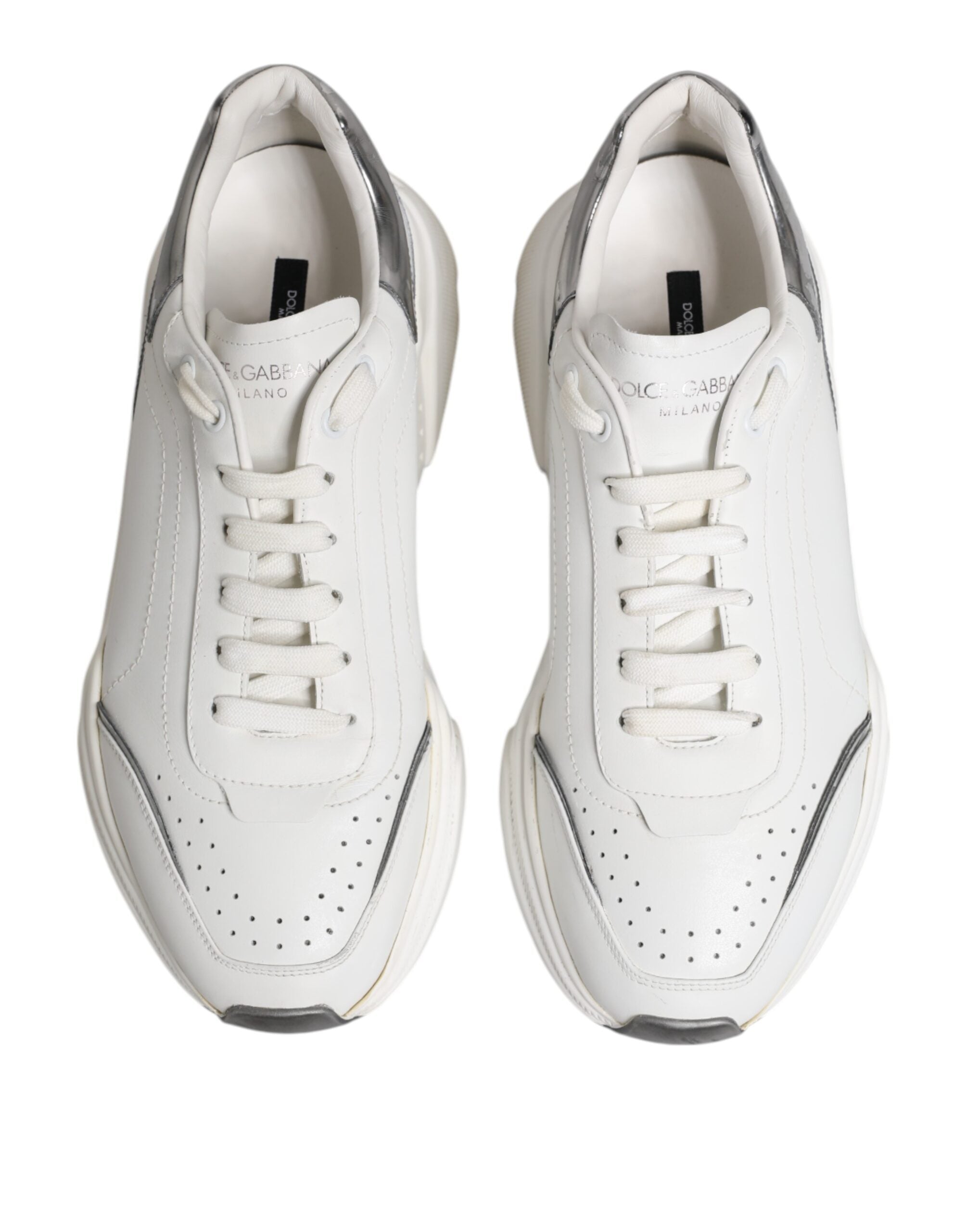Dolce & Gabbana White Daymaster Leather Low Top Sneakers Men's Shoes (Pre-Owned)