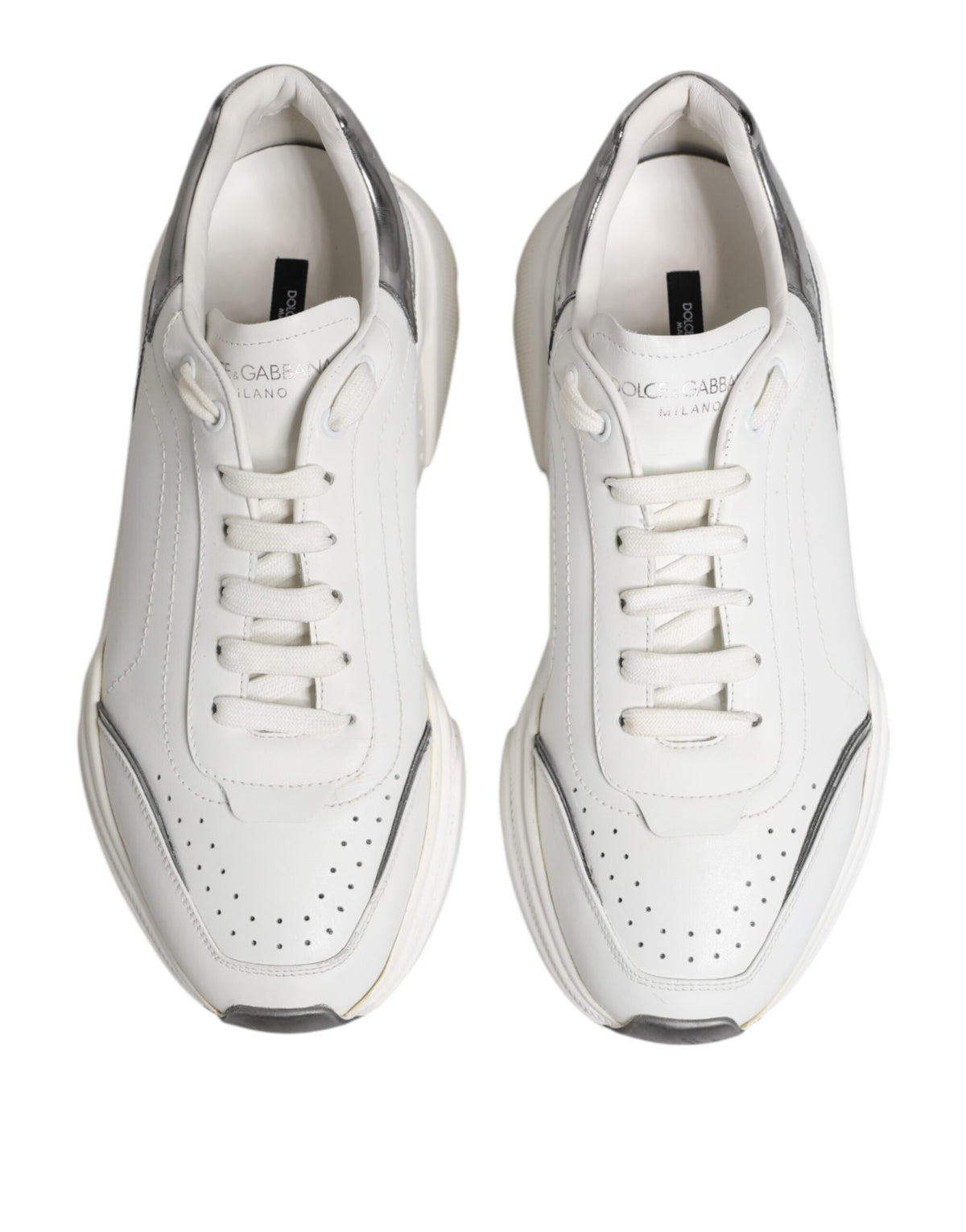 Dolce & Gabbana White Daymaster Leather Low Top Sneakers Men's Shoes (Pre-Owned)