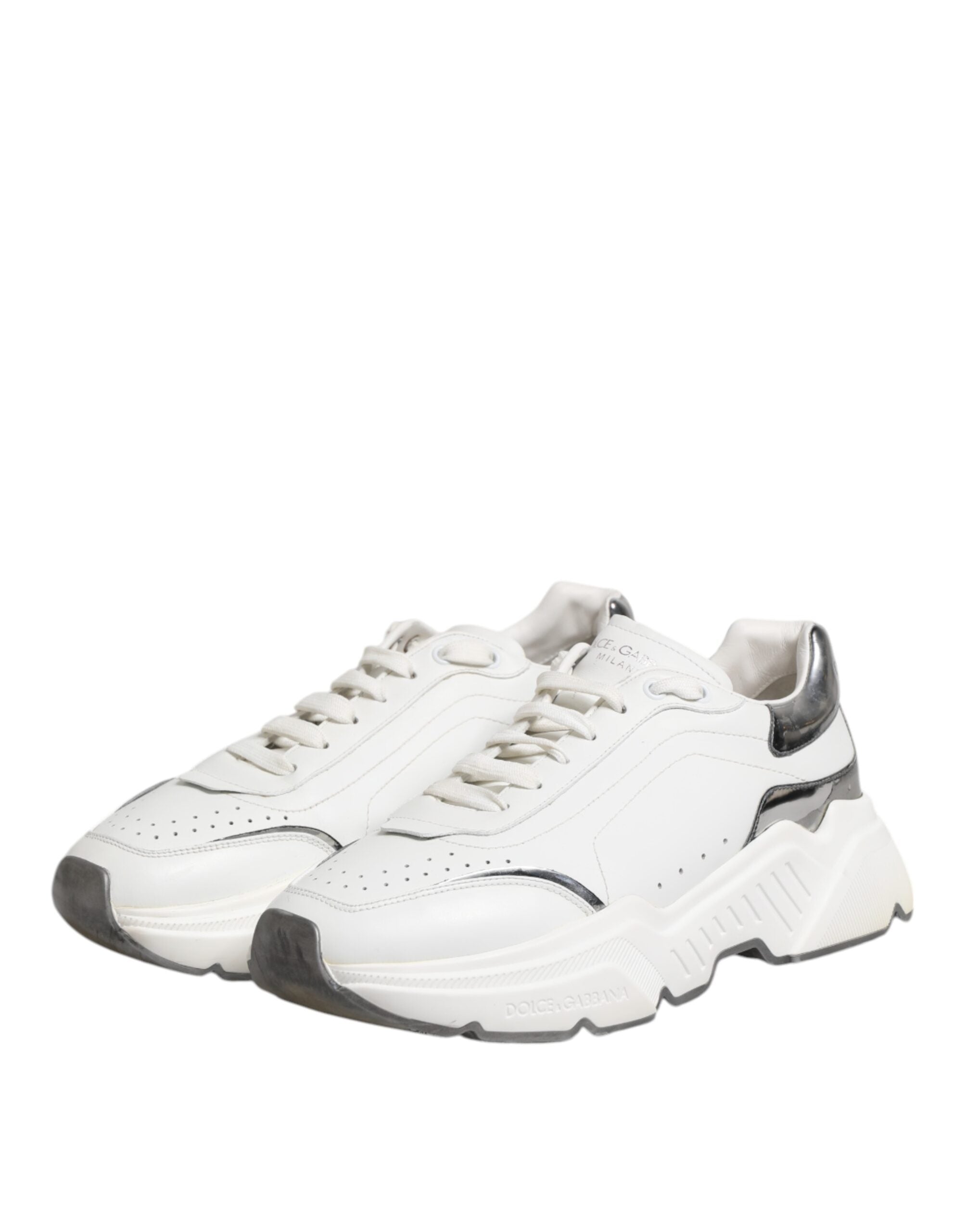 Dolce & Gabbana White Daymaster Leather Low Top Sneakers Men's Shoes (Pre-Owned)