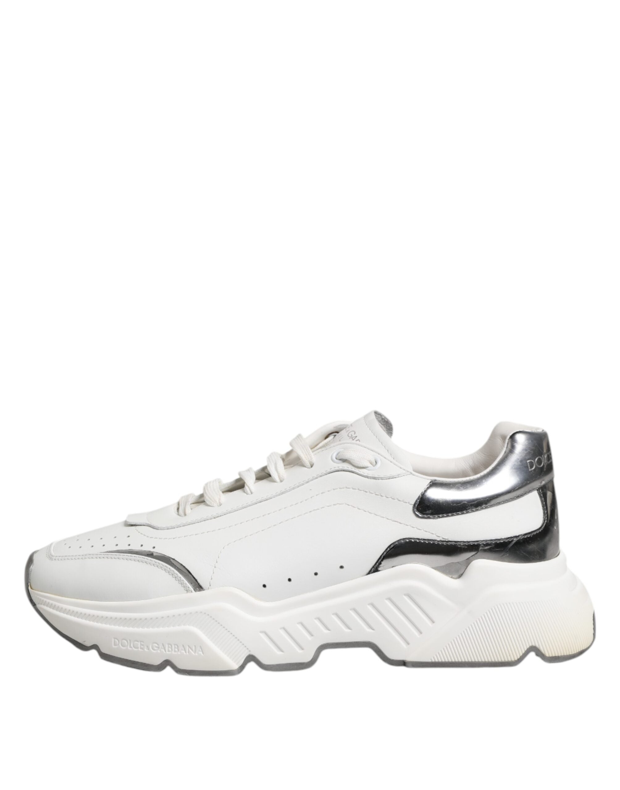 Dolce & Gabbana White Daymaster Leather Low Top Sneakers Men's Shoes (Pre-Owned)
