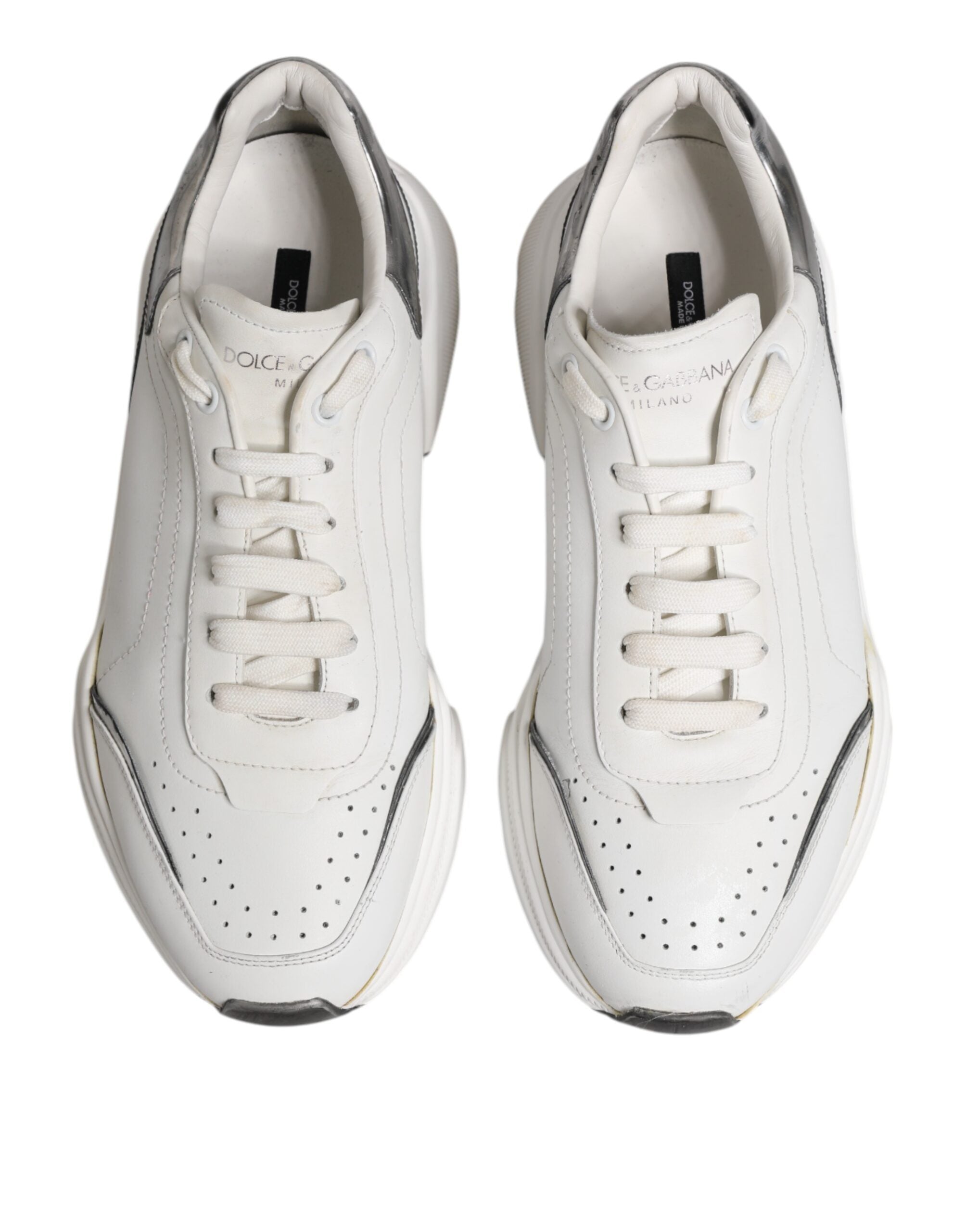 Dolce & Gabbana White Daymaster Leather Low Top Sneakers Men's Shoes (Pre-Owned)