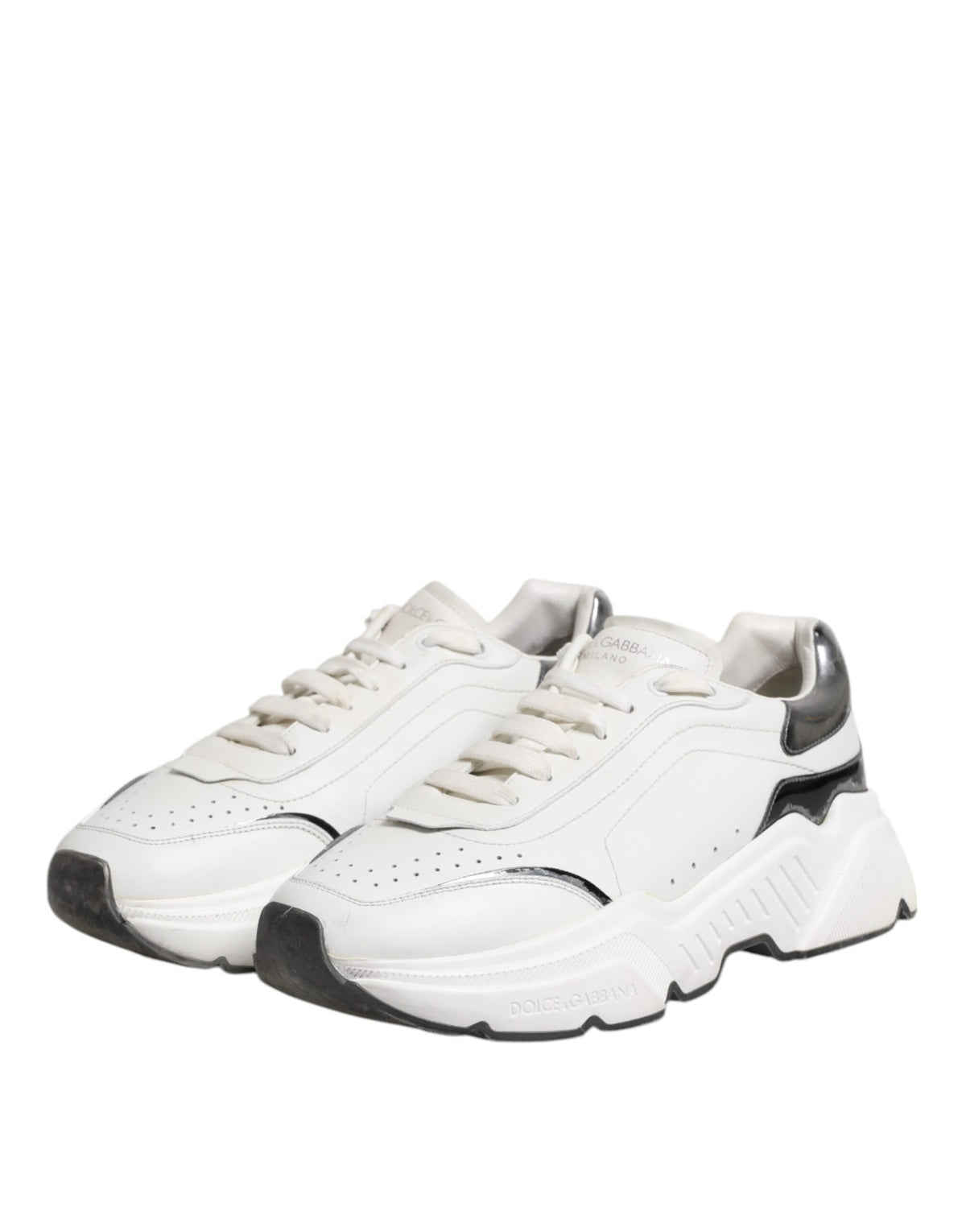 Dolce & Gabbana White Daymaster Leather Low Top Sneakers Men's Shoes (Pre-Owned)