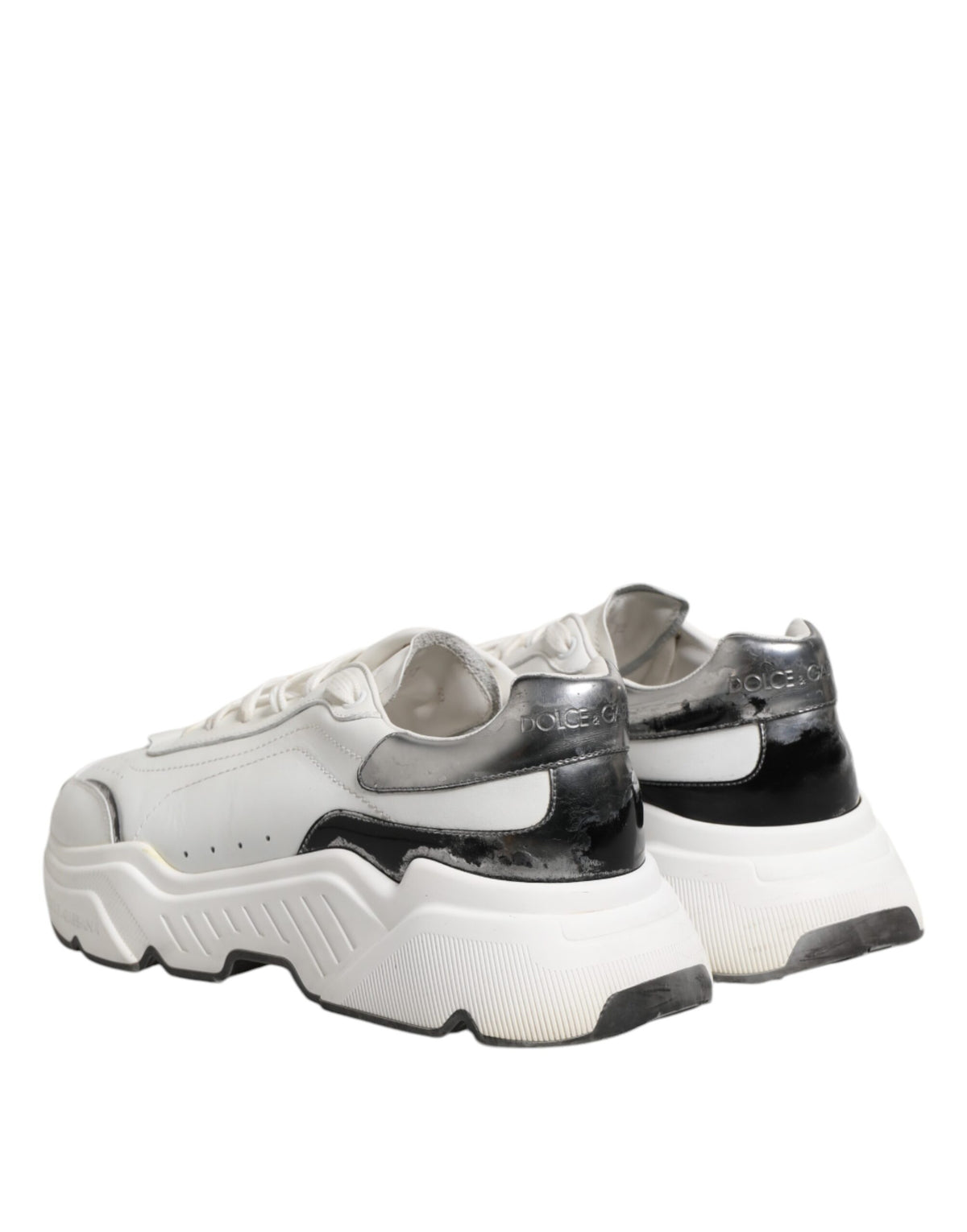 Dolce & Gabbana White Daymaster Leather Low Top Sneakers Men's Shoes (Pre-Owned)