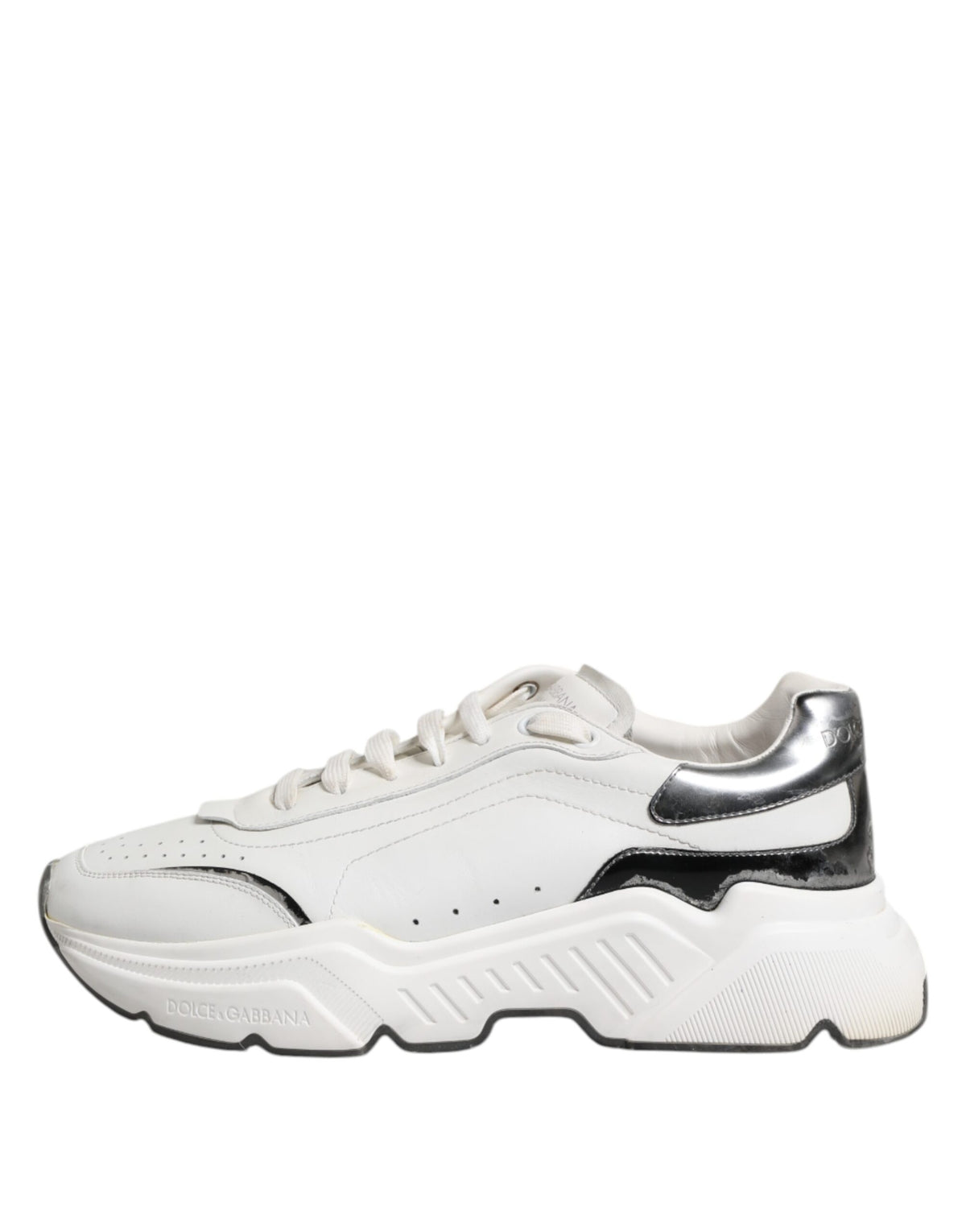 Dolce & Gabbana White Daymaster Leather Low Top Sneakers Men's Shoes (Pre-Owned)