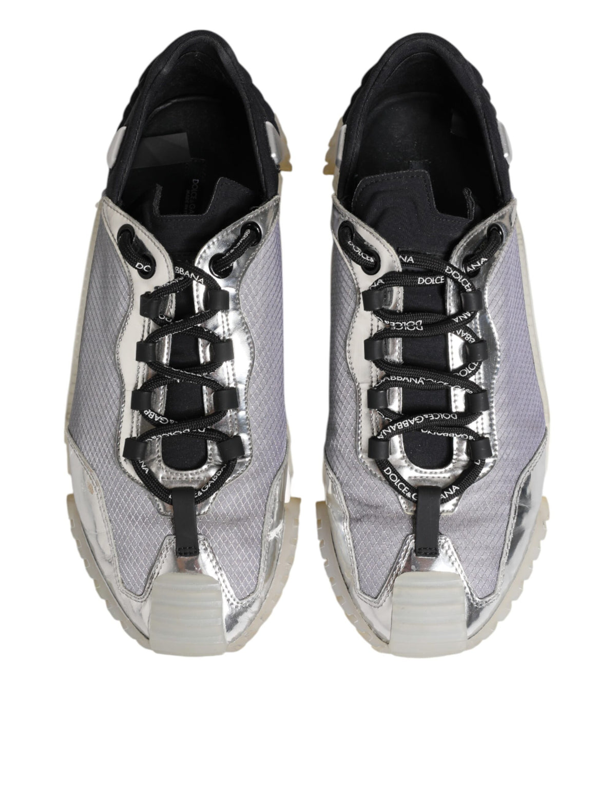 Dolce & Gabbana Black Silver NS1 Men Low Top Sneakers Men's Shoes (Pre-Owned)