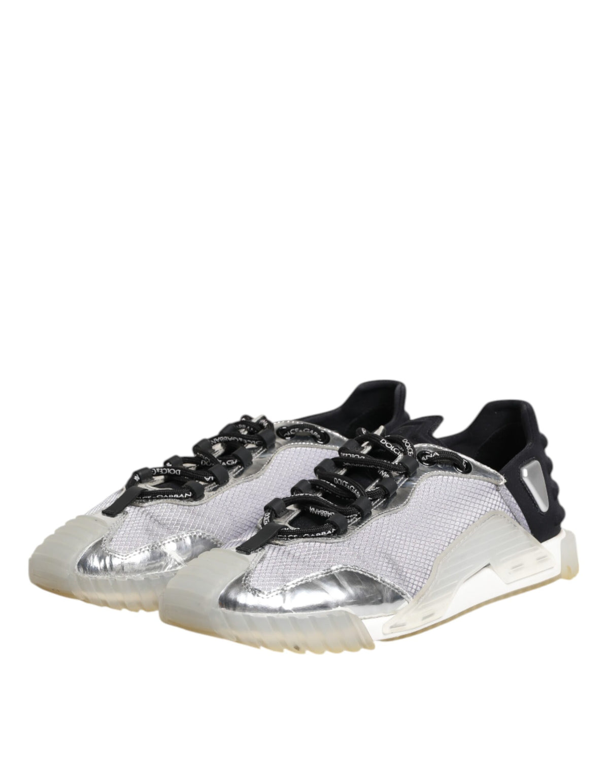Dolce & Gabbana Black Silver NS1 Men Low Top Sneakers Men's Shoes (Pre-Owned)