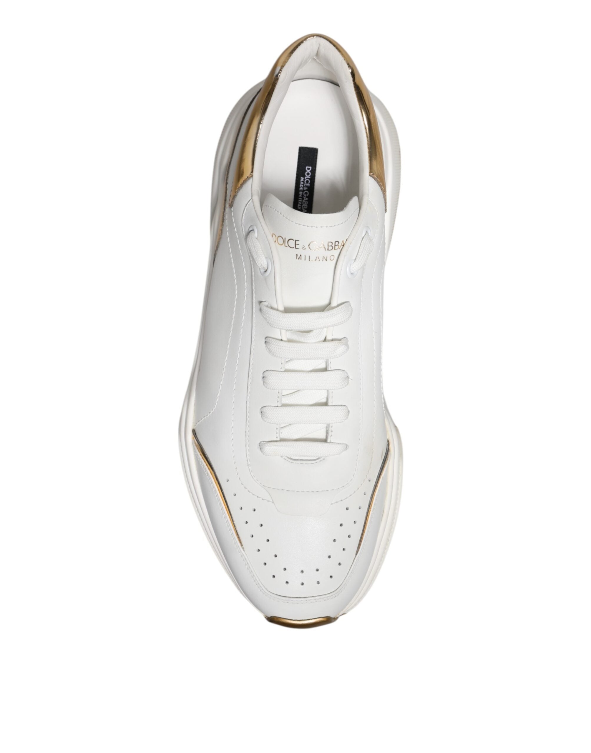 Dolce & Gabbana White Daymaster Leather Low Top Sneakers Men's Shoes (Pre-Owned)