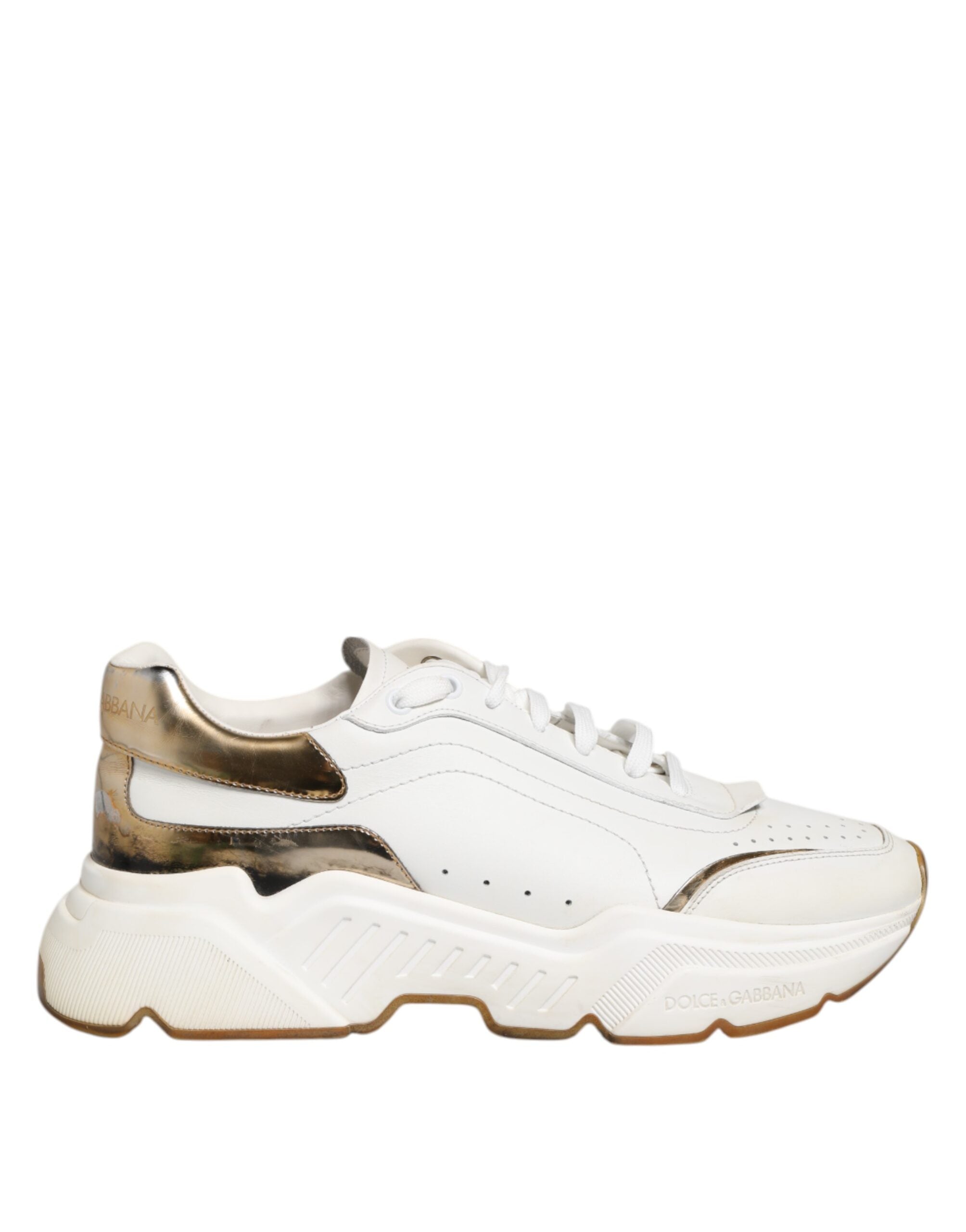Dolce & Gabbana White Daymaster Leather Low Top Sneakers Men's Shoes (Pre-Owned)