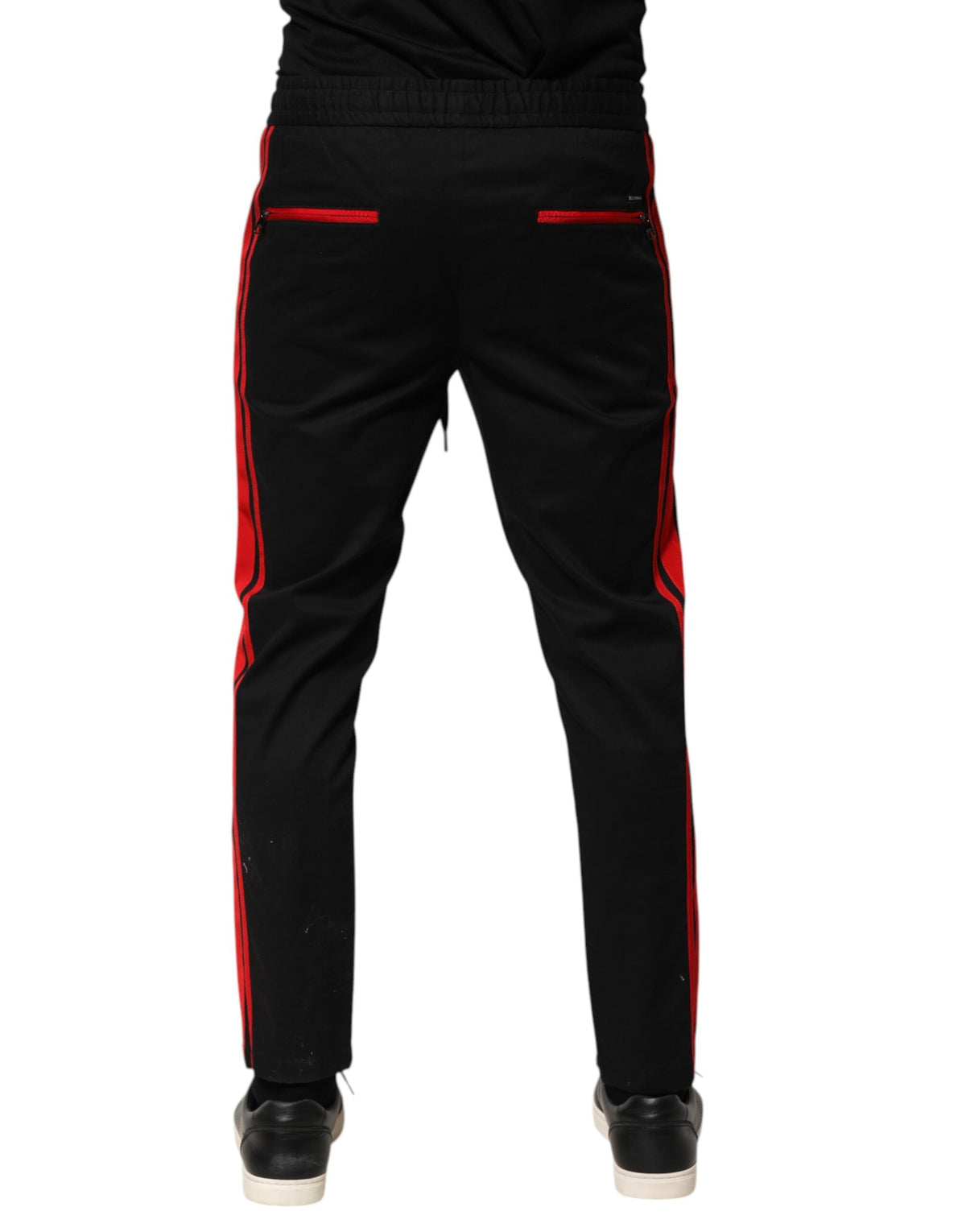 Dolce & Gabbana Red Stripe Cotton Logo Jogger SweatMen's Men's Pants
