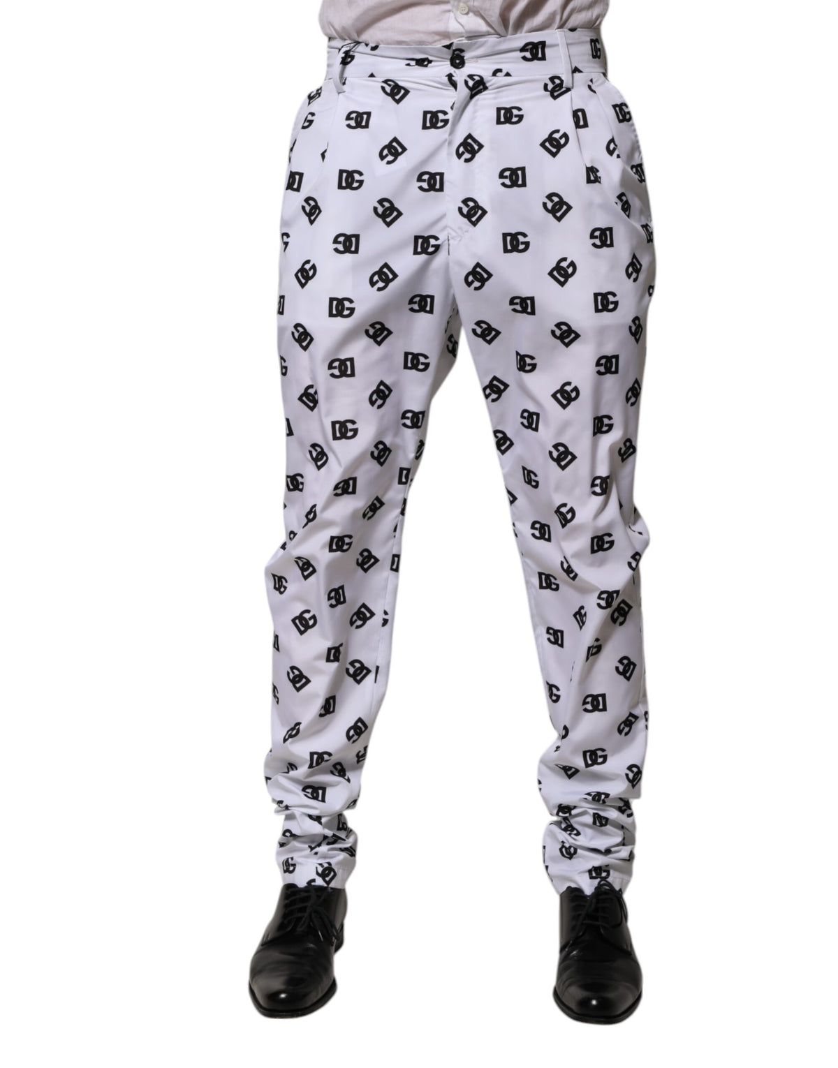 Dolce & Gabbana White Logo Cotton Skinny Denim Trouser Men's Pants