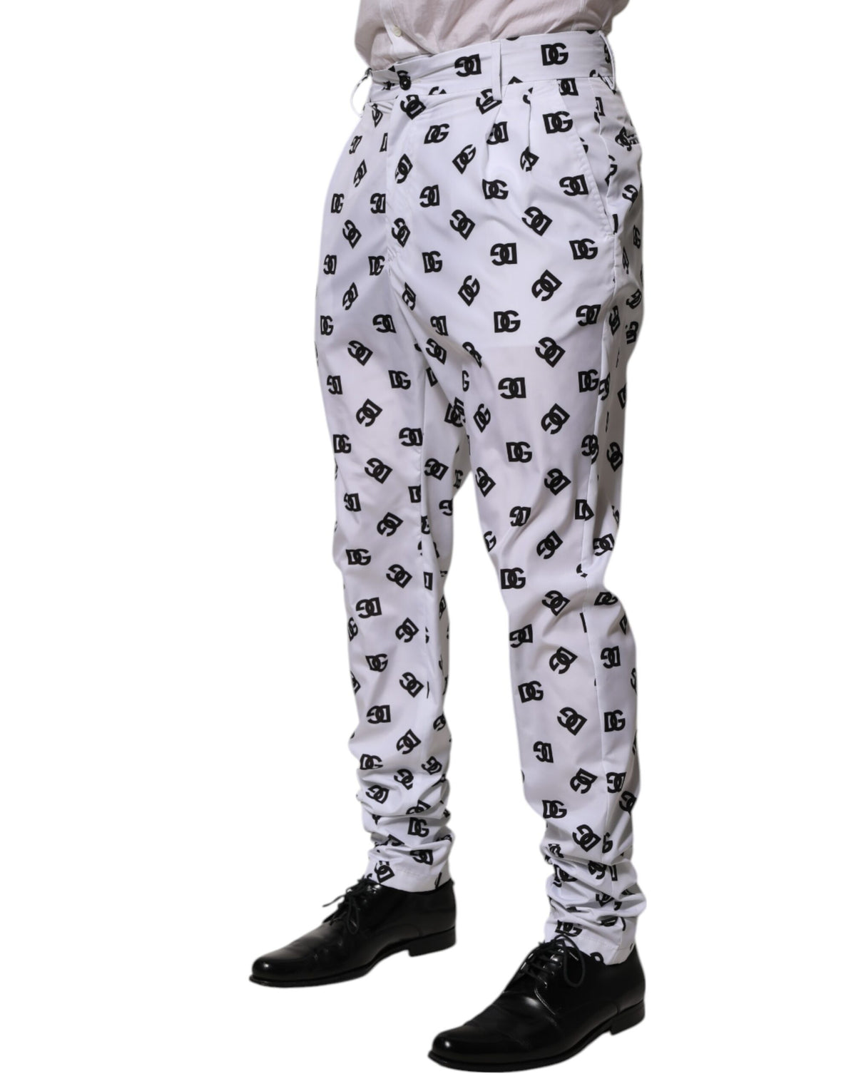 Dolce & Gabbana White Logo Cotton Skinny Denim Trouser Men's Pants
