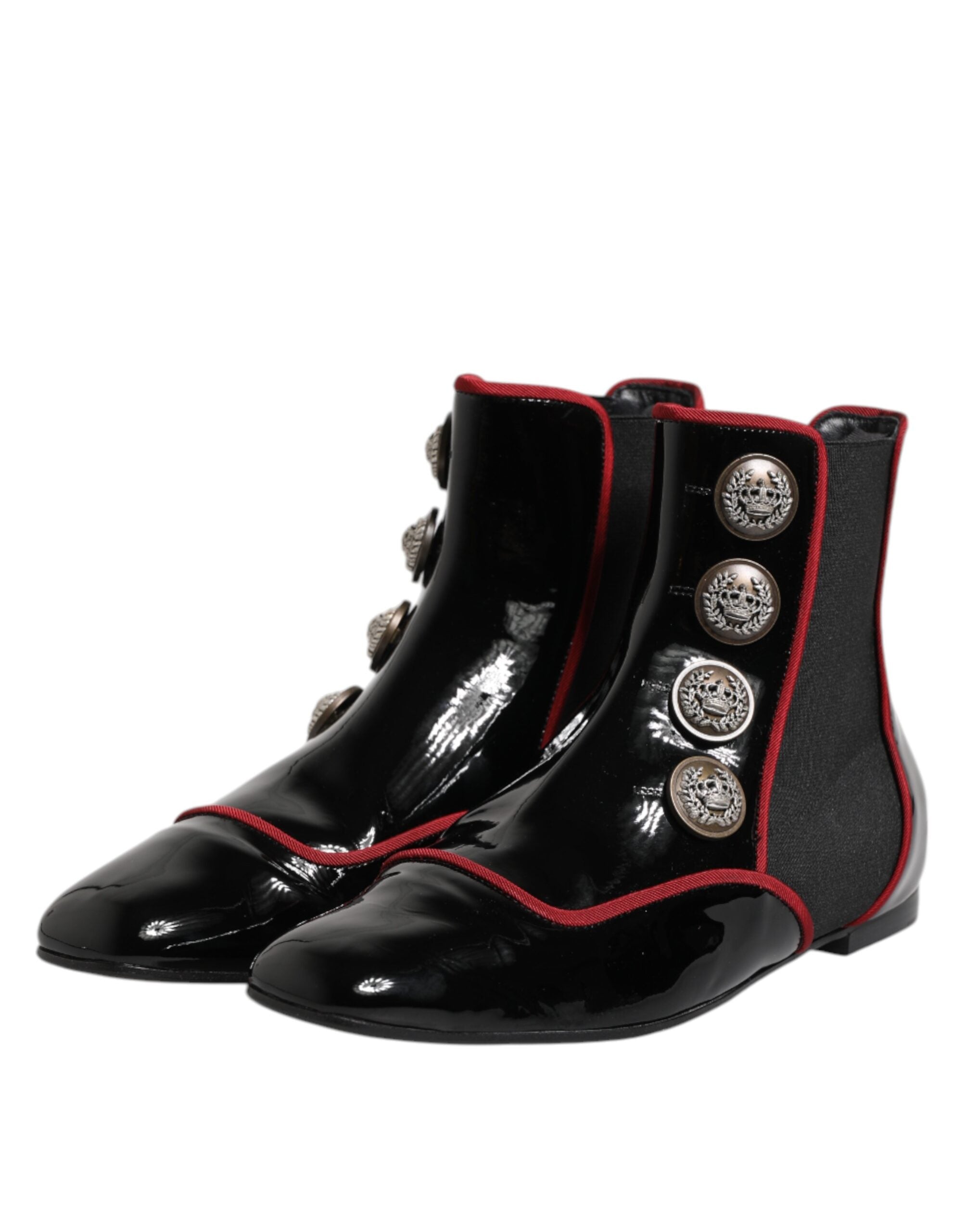 Dolce & Gabbana Black Jackie Buttoned Chelsea Boots Women's Shoes