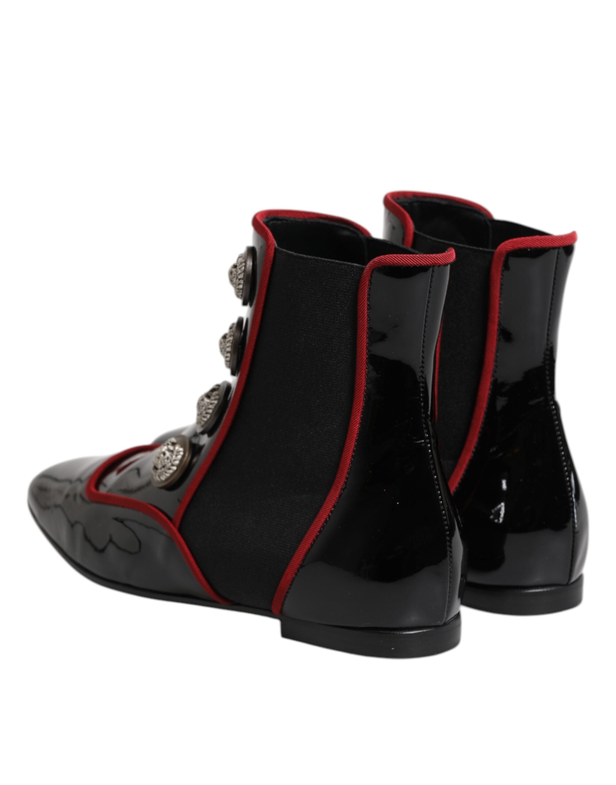 Dolce & Gabbana Black Jackie Buttoned Chelsea Boots Women's Shoes