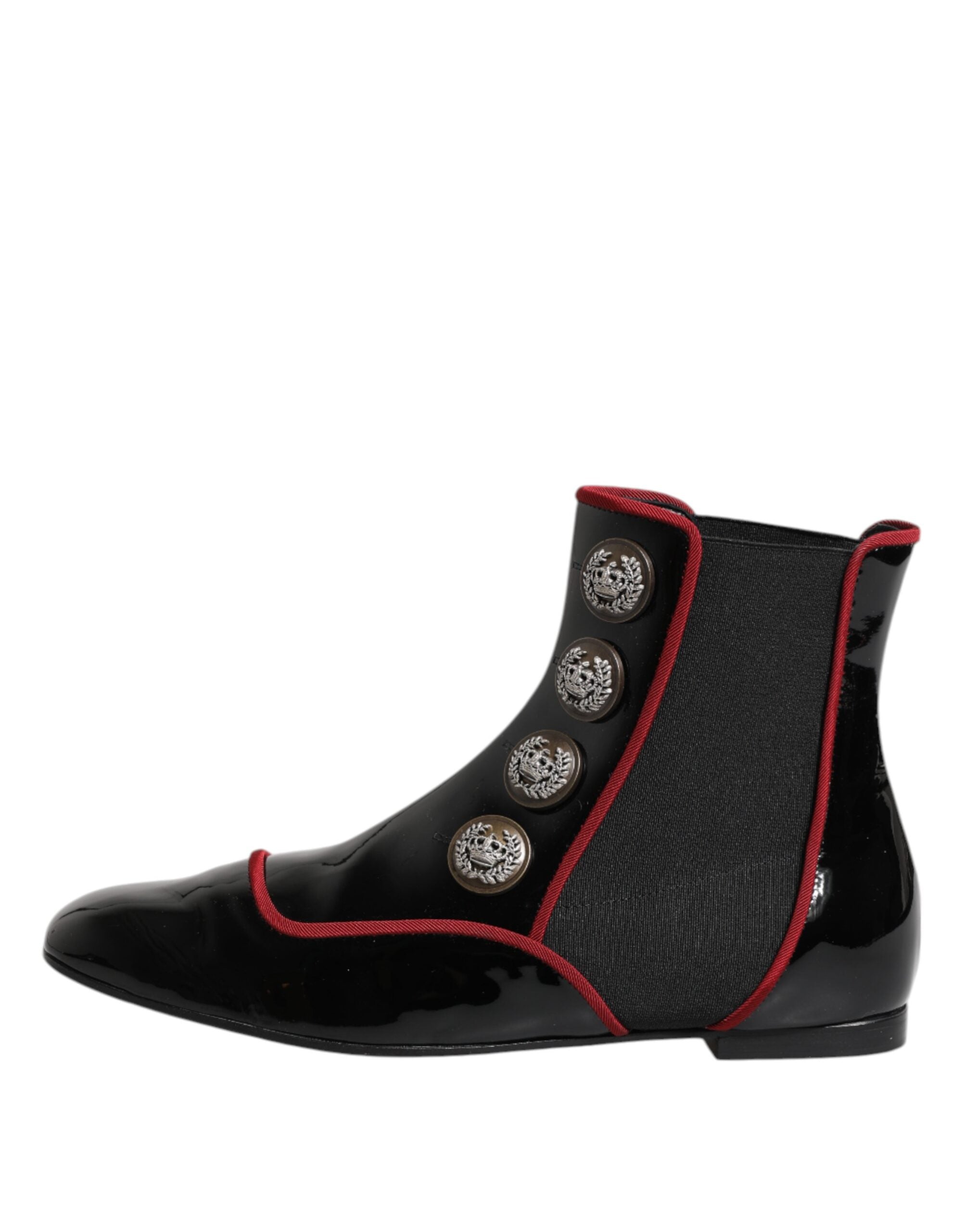 Dolce & Gabbana Black Jackie Buttoned Chelsea Boots Women's Shoes