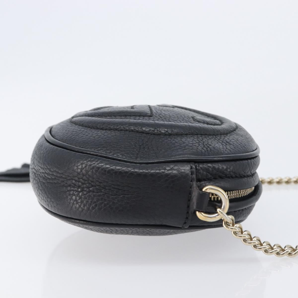 Gucci Soho Chain Leather Black Leather Handbag (Pre-Owned)