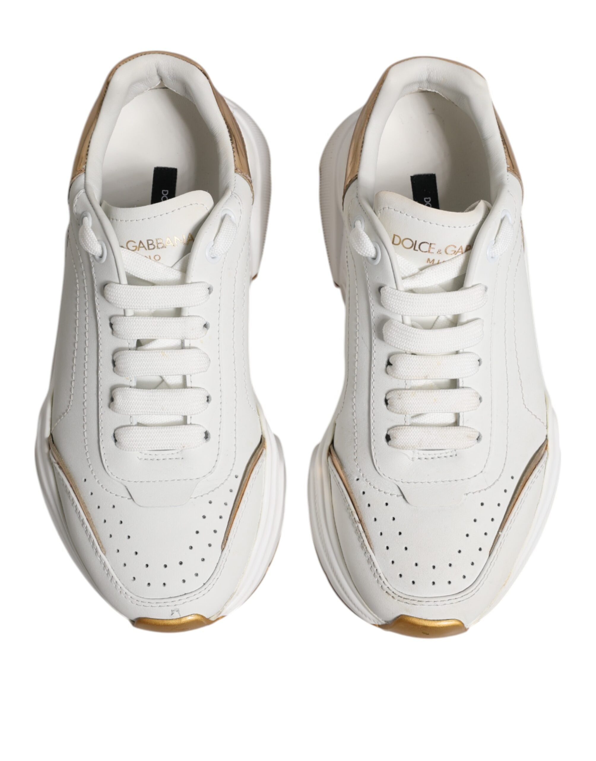 Dolce & Gabbana White Gold Daymaster Low Top Sneakers Women's Shoes (Pre-Owned)