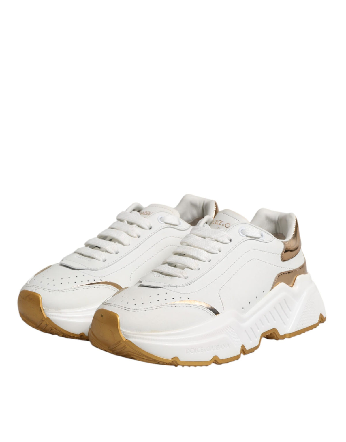 Dolce & Gabbana White Gold Daymaster Low Top Sneakers Women's Shoes (Pre-Owned)