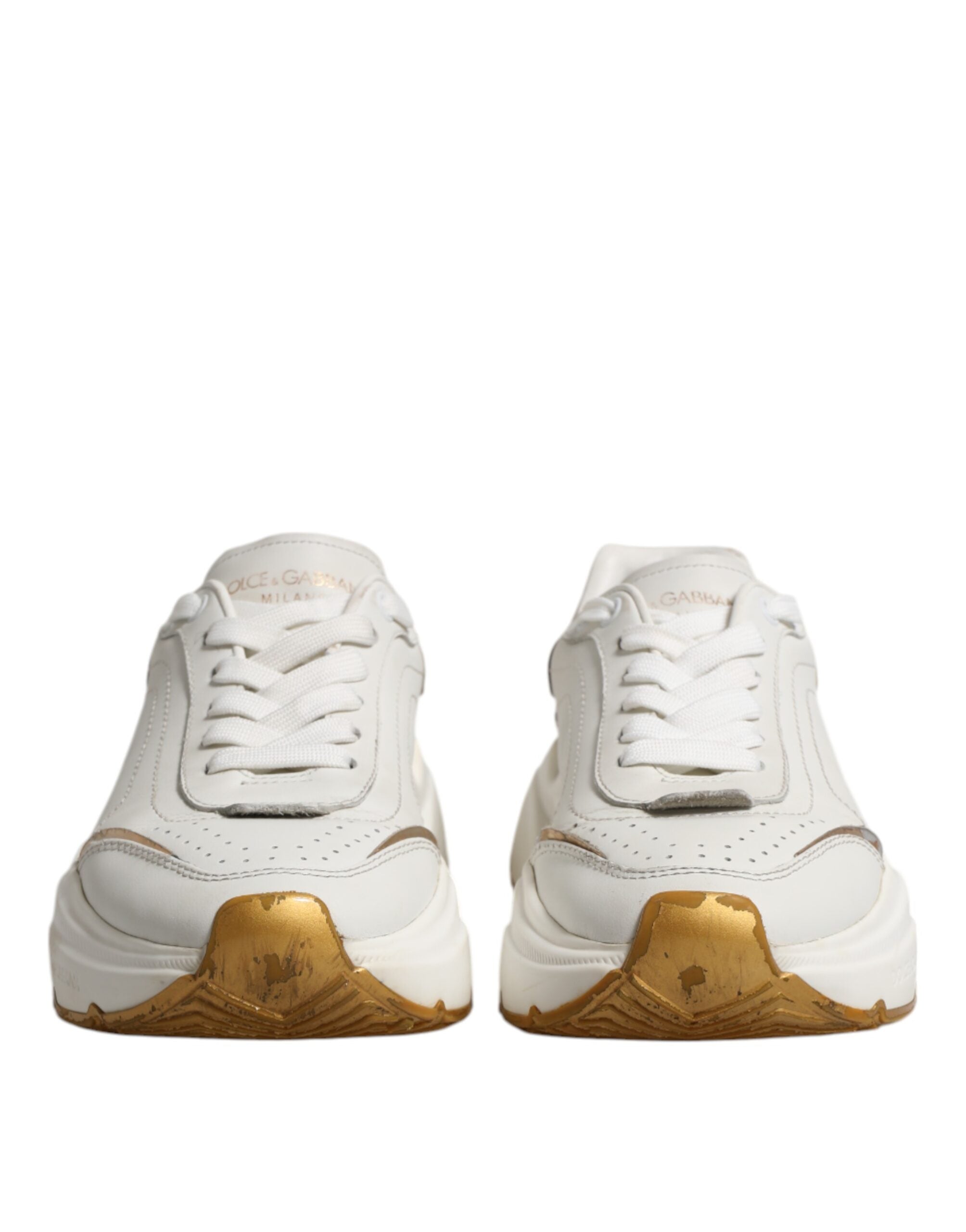 Dolce & Gabbana White Gold Daymaster Low Top Sneakers Women's Shoes (Pre-Owned)