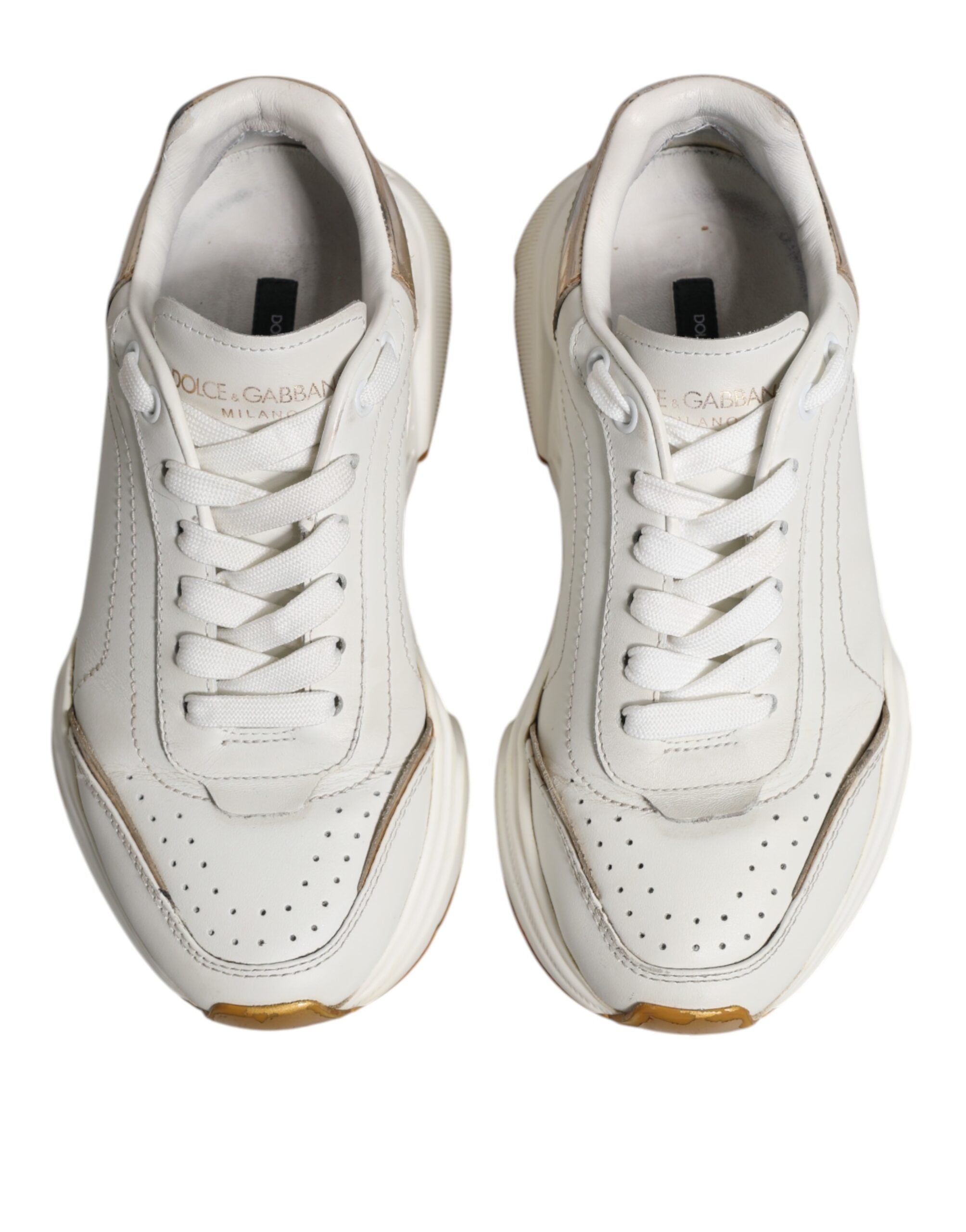 Dolce & Gabbana White Gold Daymaster Low Top Sneakers Women's Shoes (Pre-Owned)
