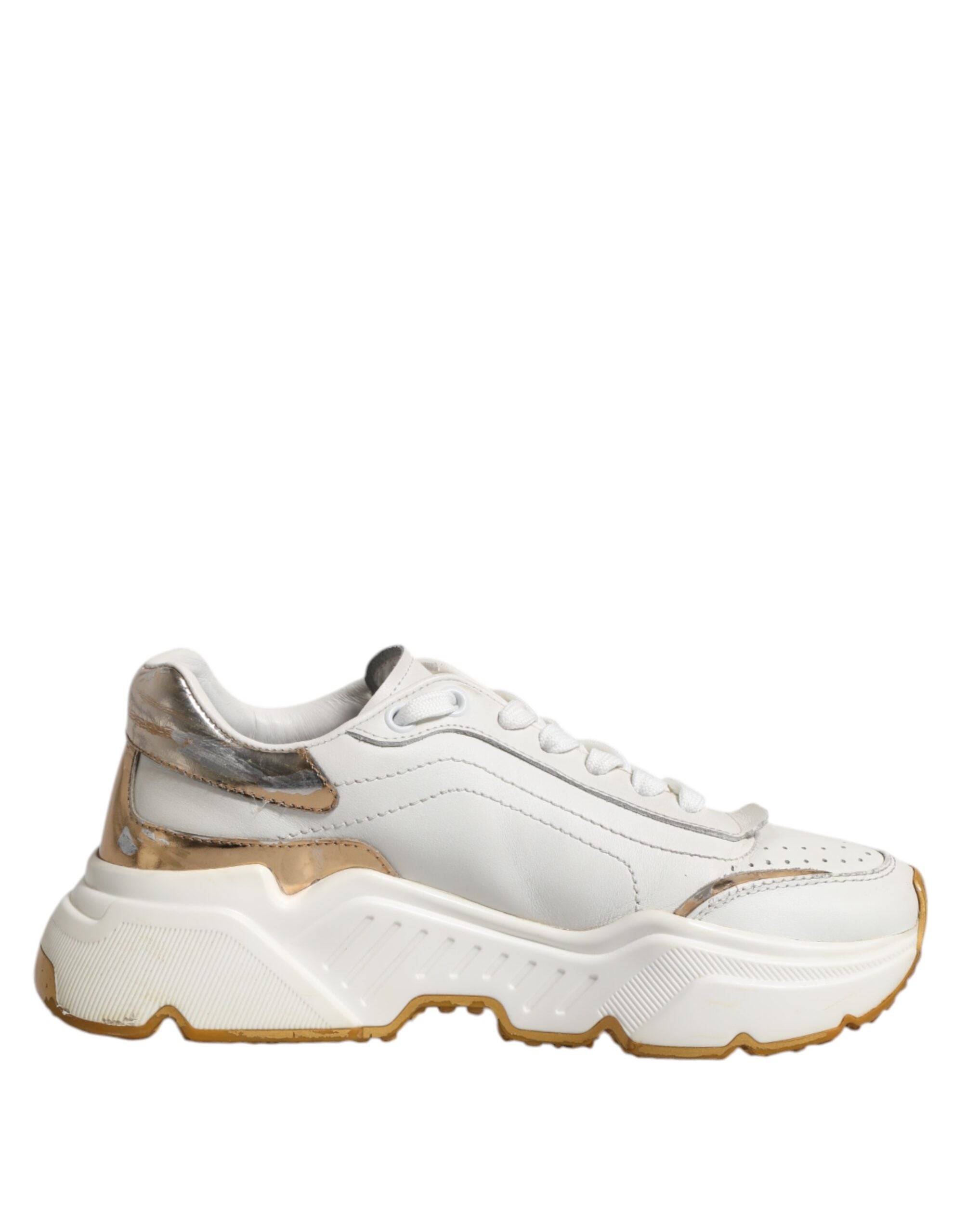 Dolce & Gabbana White Gold Daymaster Low Top Sneakers Women's Shoes (Pre-Owned)