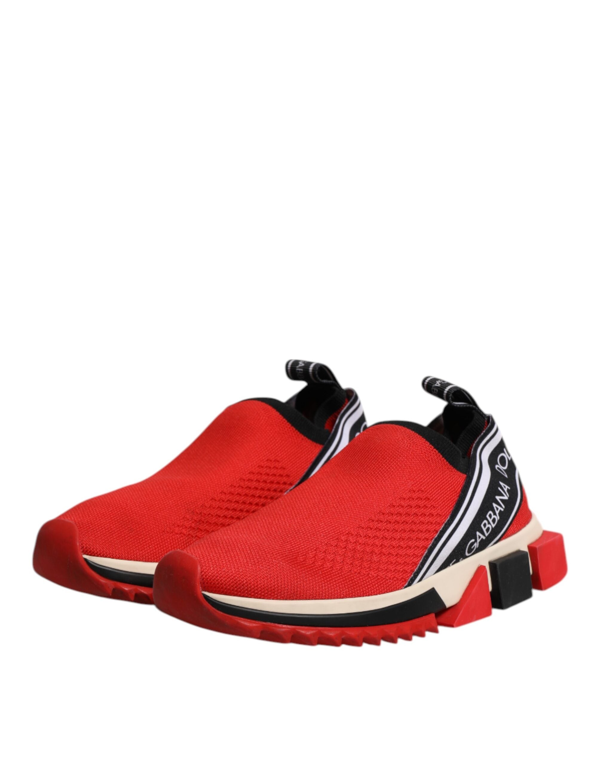 Dolce & Gabbana Red Sorrento Slip On Low Top Sneakers Women's Shoes (Pre-Owned)