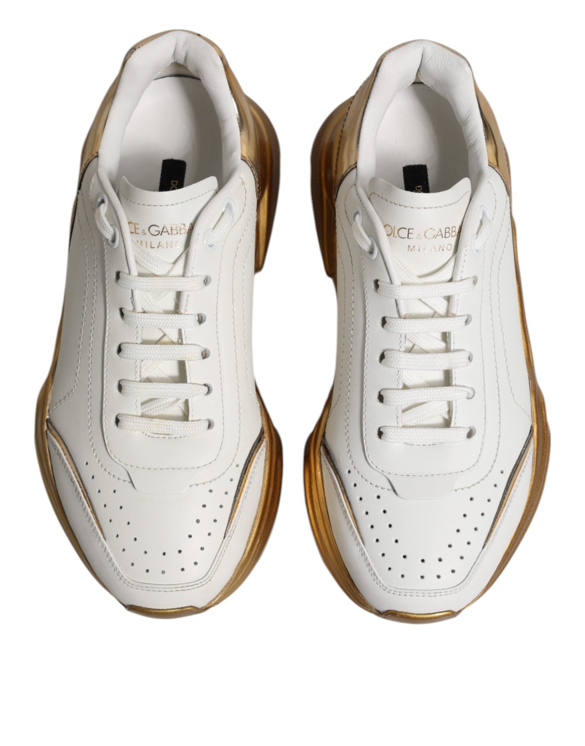 Dolce & Gabbana White Gold Daymaster Low Top Sneakers Women's Shoes (Pre-Owned)