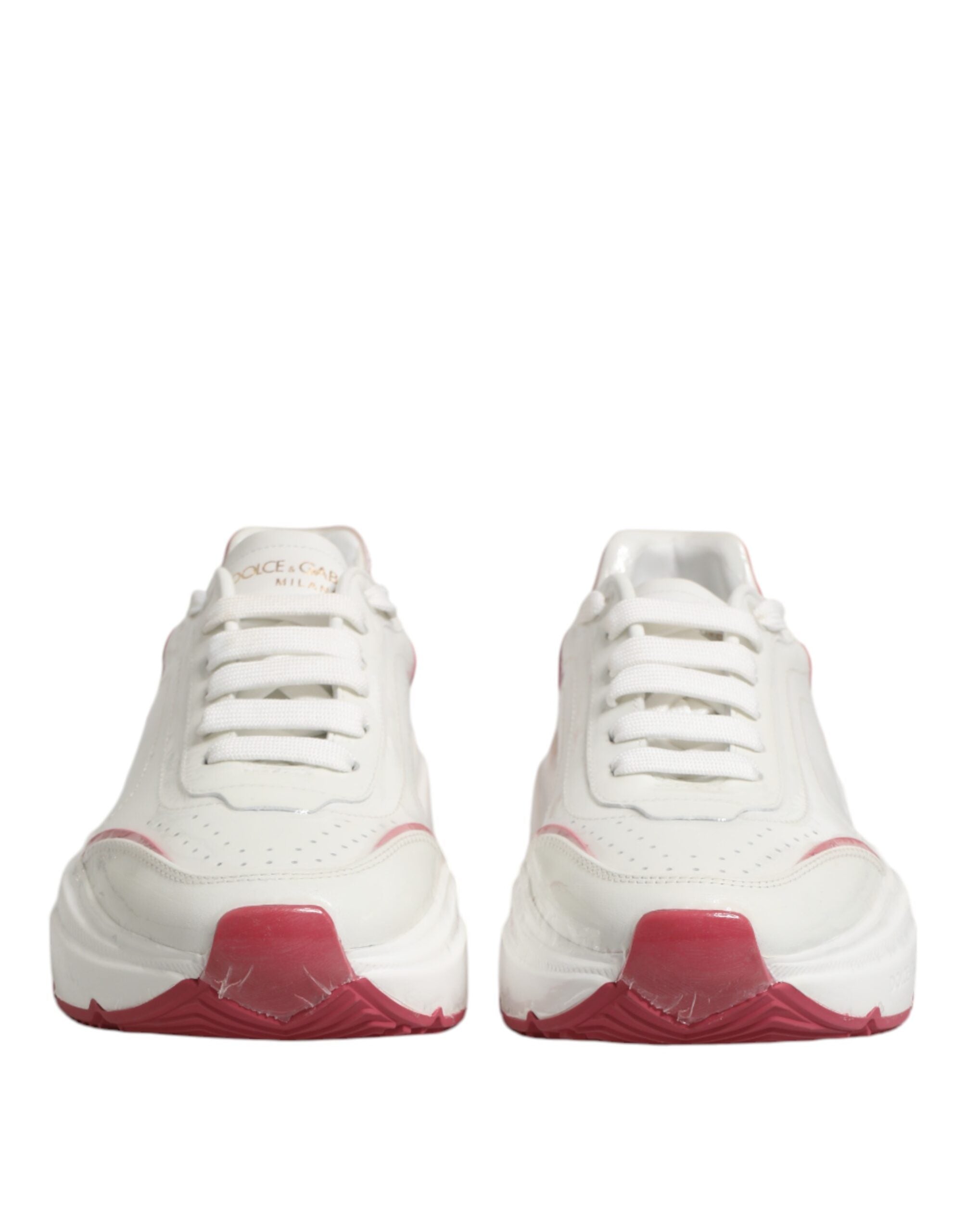 Dolce & Gabbana White Pink Daymaster Low Top Sneakers Women's Shoes