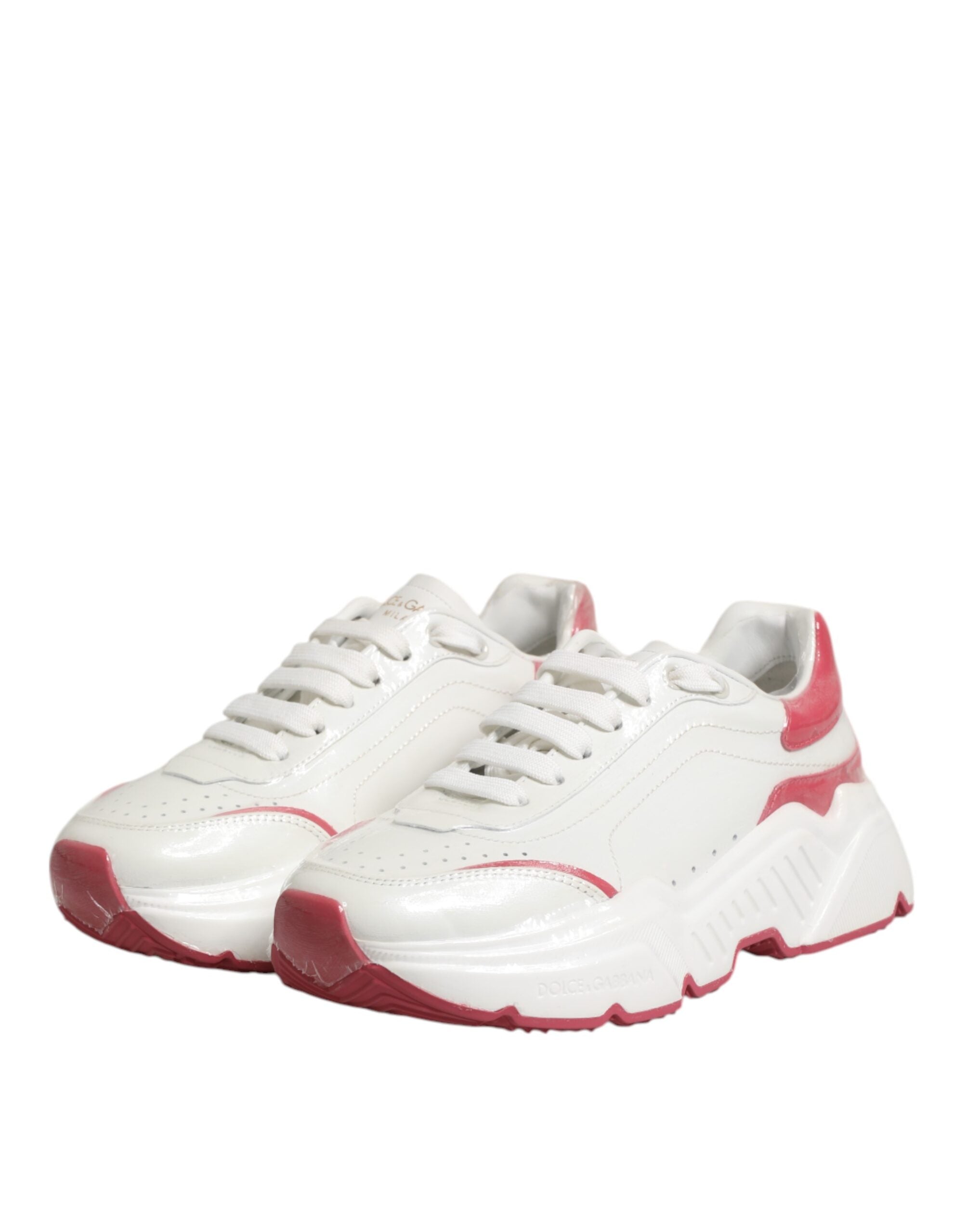 Dolce & Gabbana White Pink Daymaster Low Top Sneakers Women's Shoes