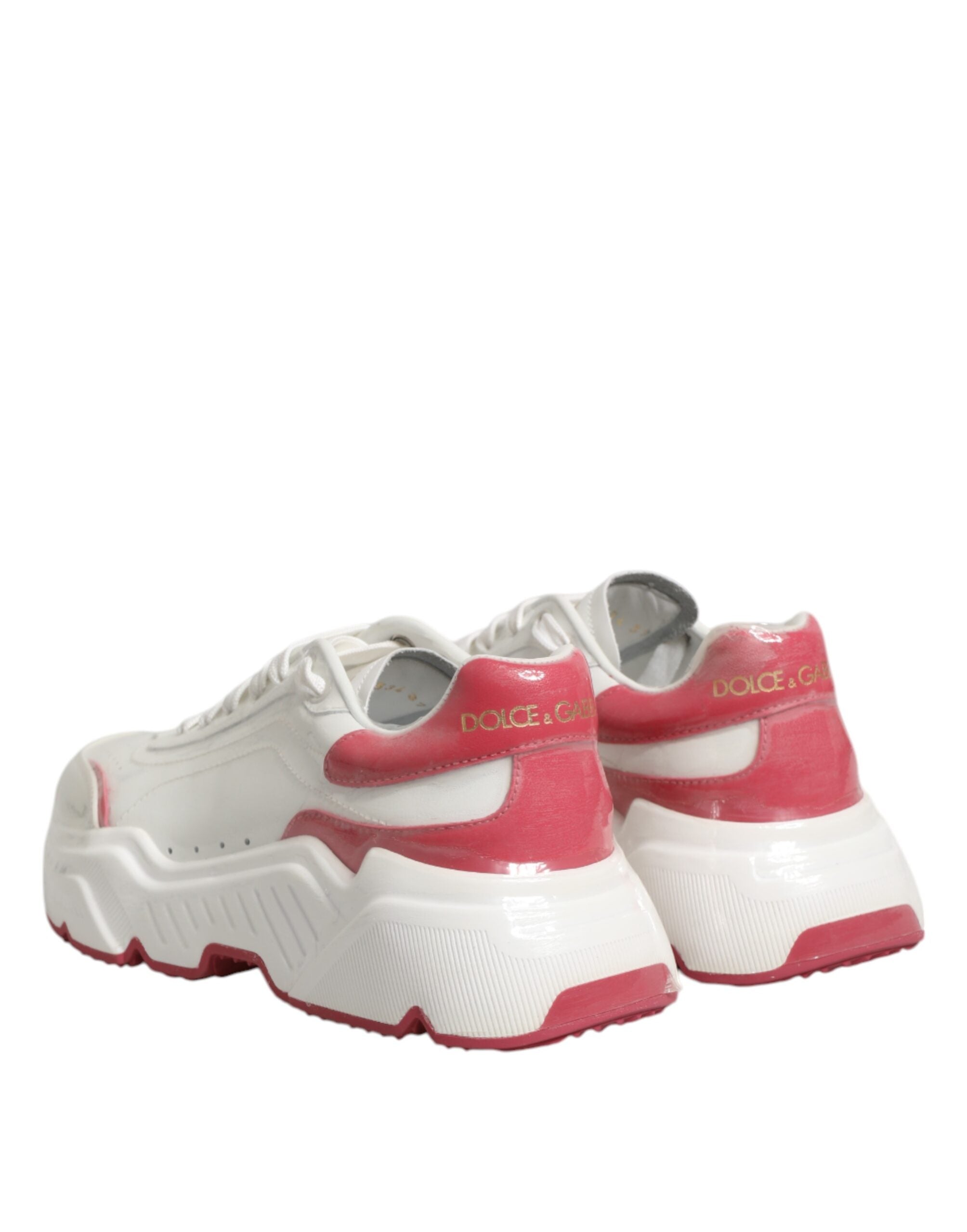 Dolce & Gabbana White Pink Daymaster Low Top Sneakers Women's Shoes