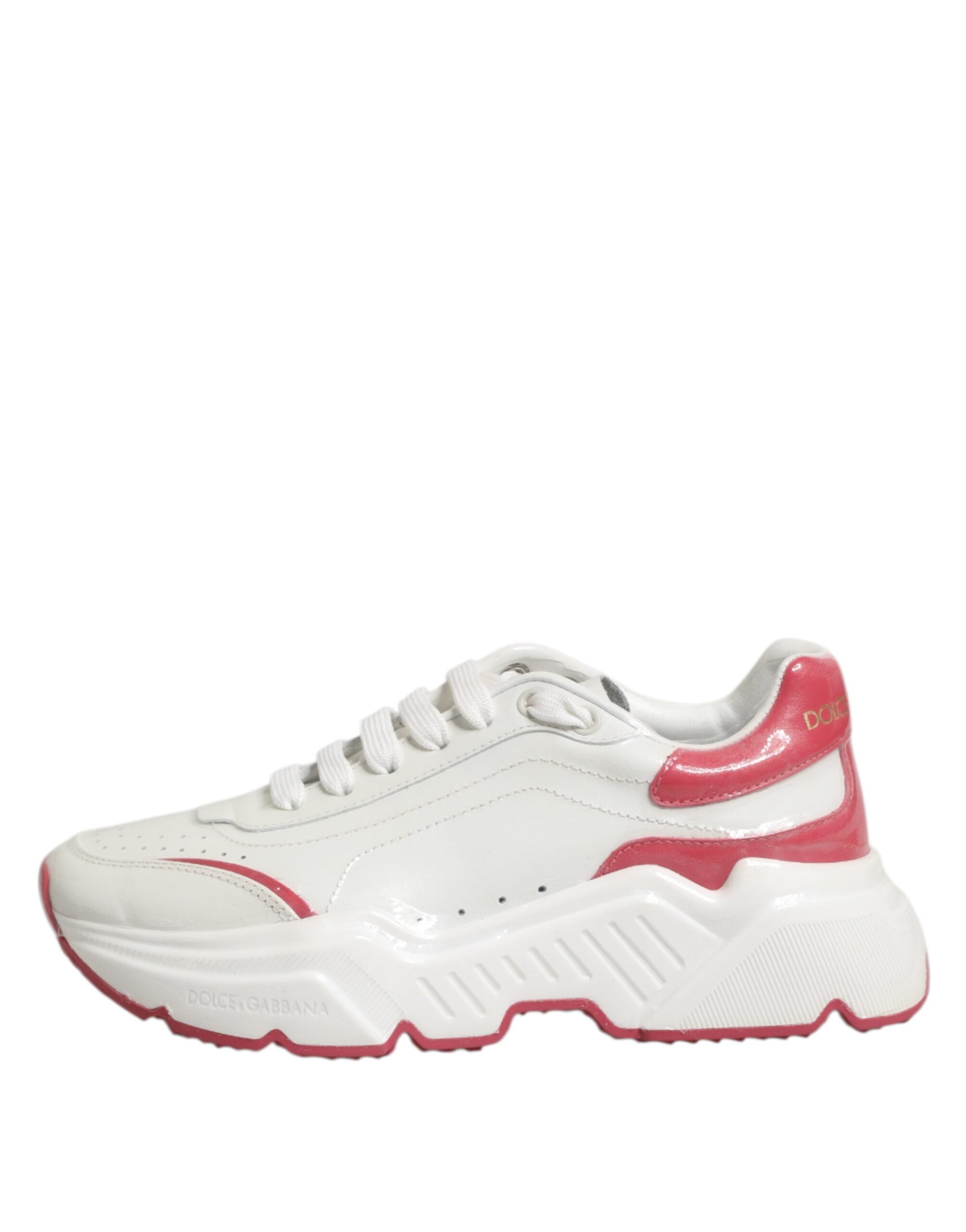 Dolce & Gabbana White Pink Daymaster Low Top Sneakers Women's Shoes