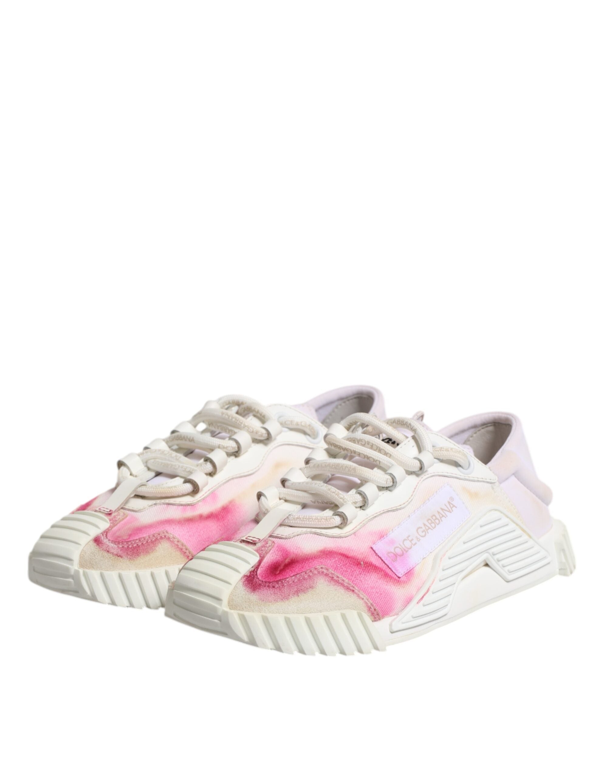 Dolce & Gabbana White NS1 Lace Up Low Top Sneakers Women's Shoes (Pre-Owned)